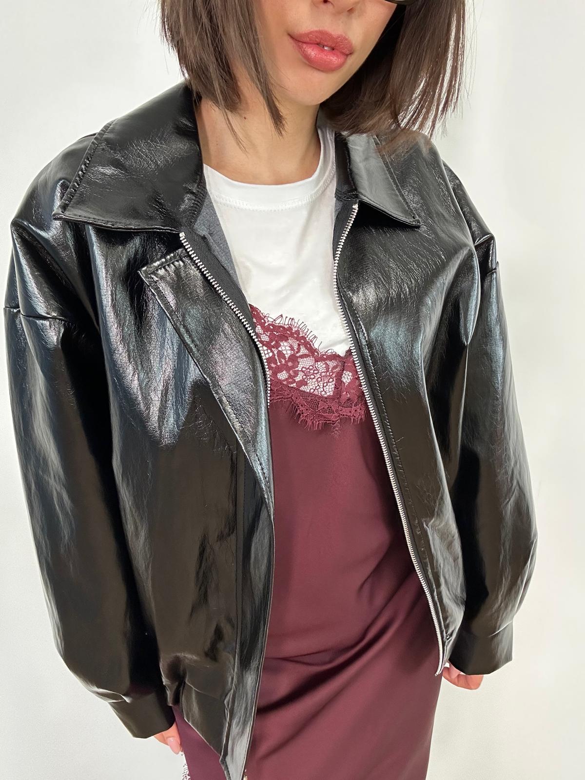 Giacca effetto pelle lucido 5911 - Nero