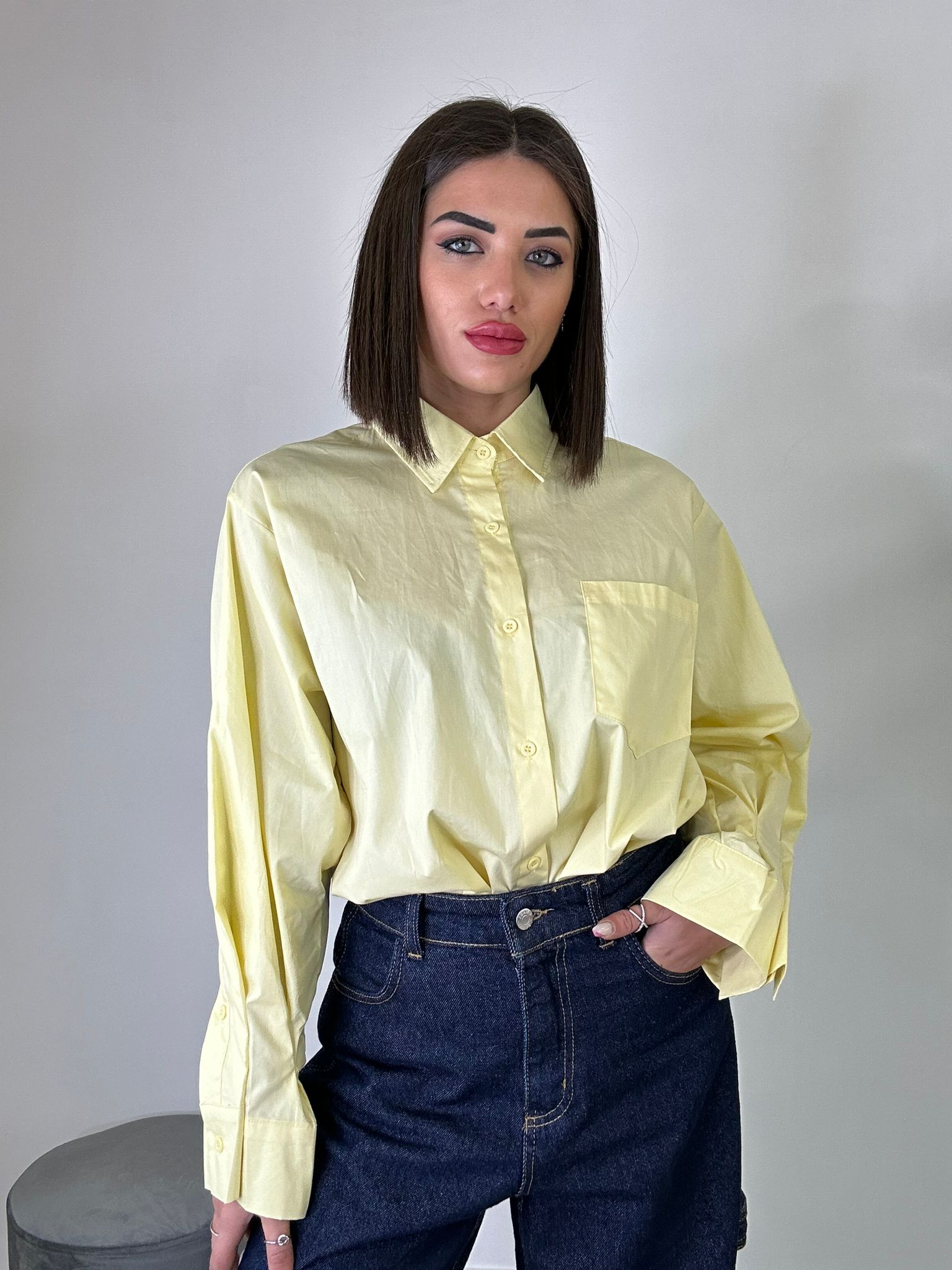 Chemise à épingles à fleurs - Jaune