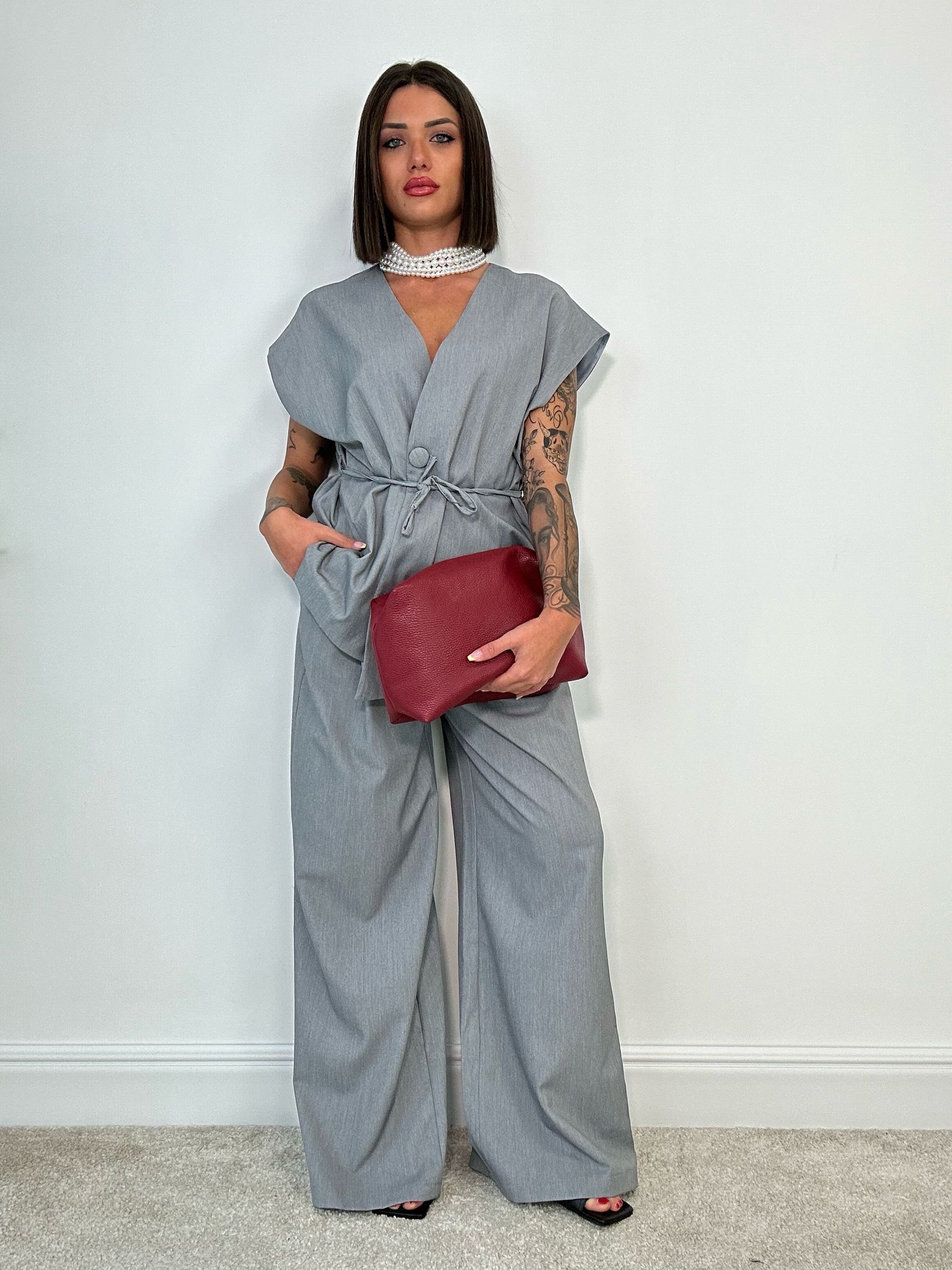 Coordinato Malaga (Giacca Smanicata+ Pantalone) Grigio