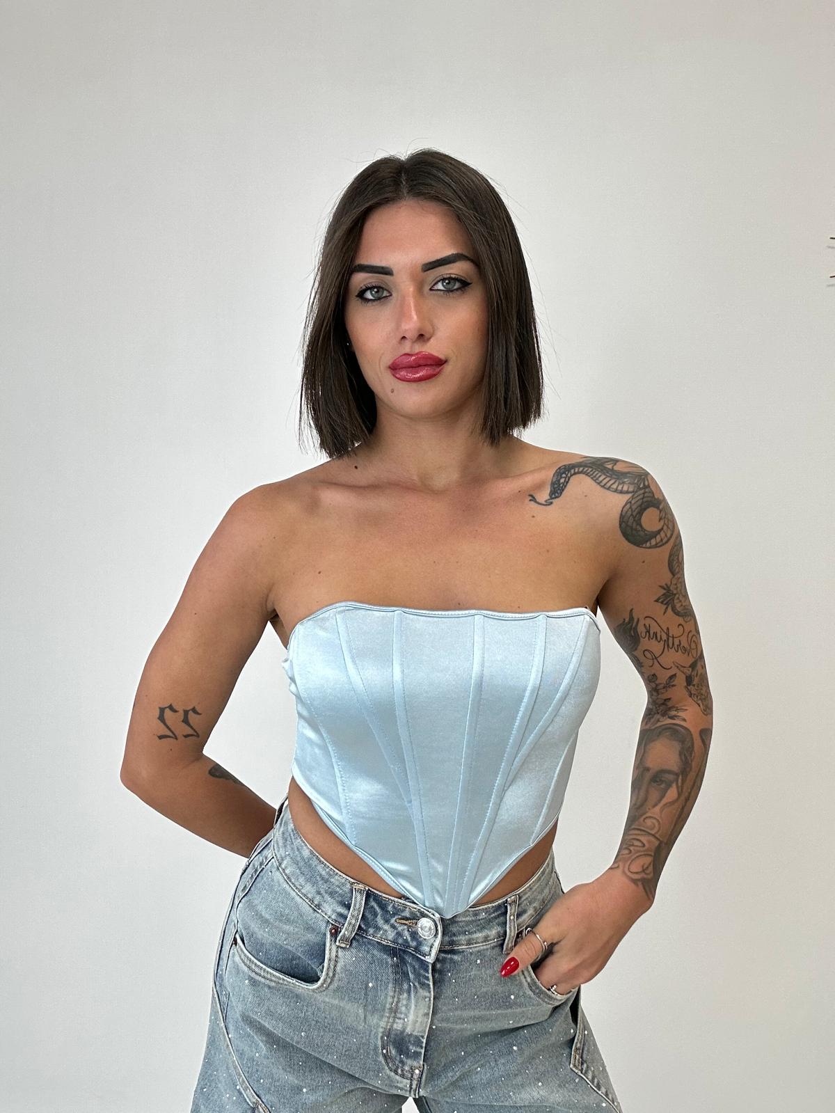 Top Corpetto - Celeste