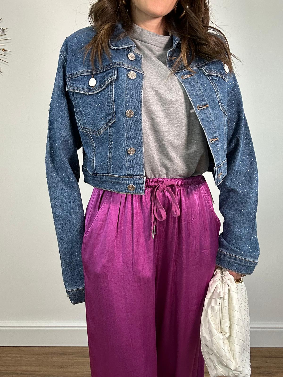 Giacca Crop MI24186 - Lavaggio Chiaro