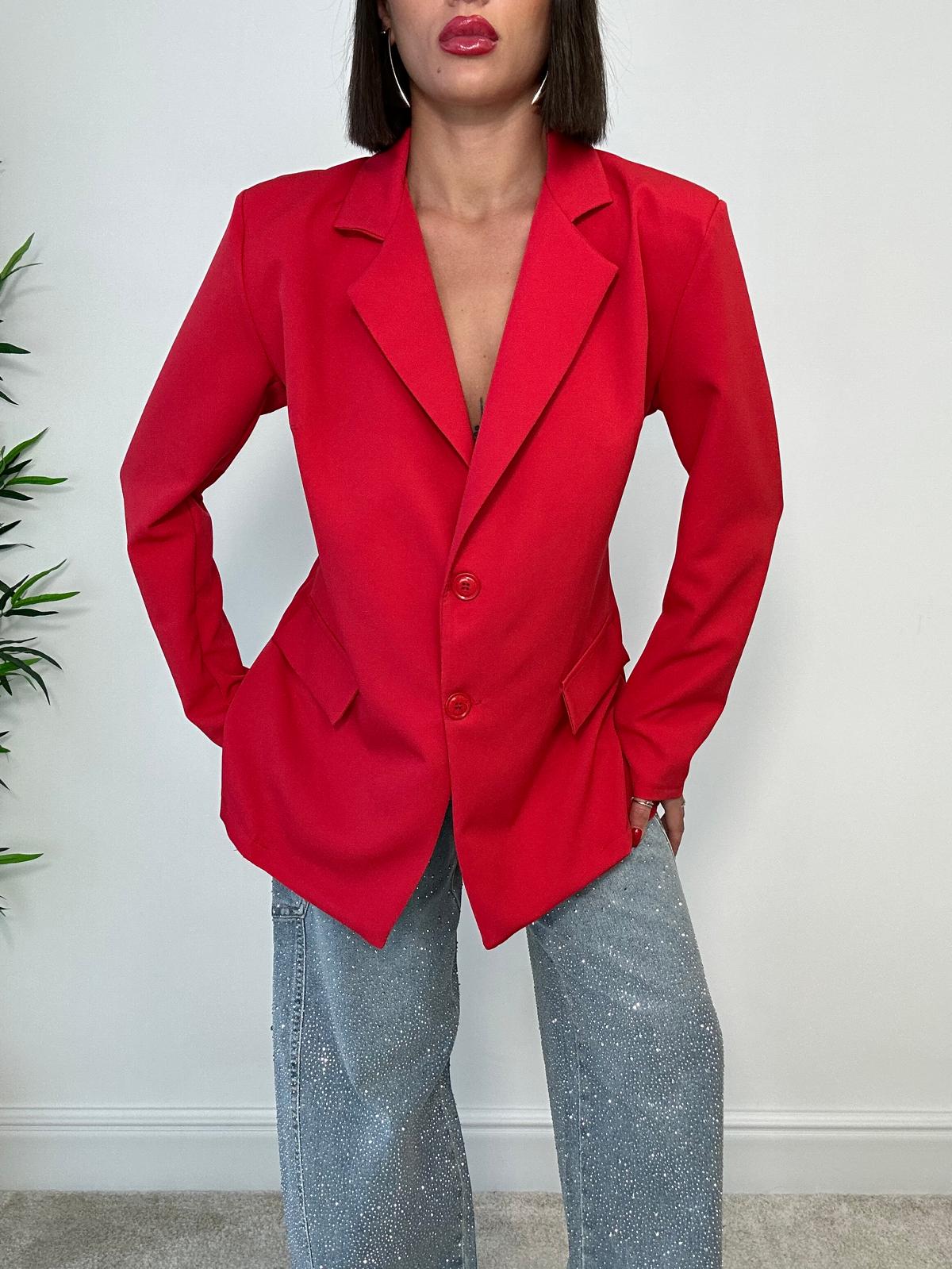 Blazer mit Nackenband - Rot