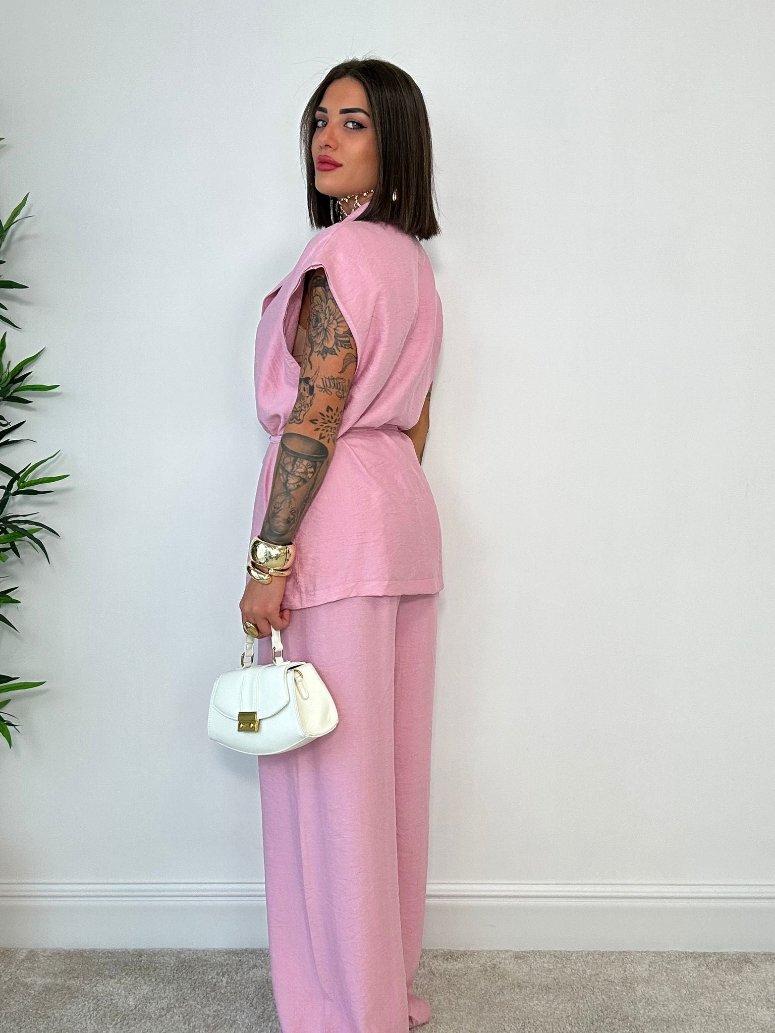 Coordinato Bahamas (Giacca Smanicata + Pantalone) Rosa