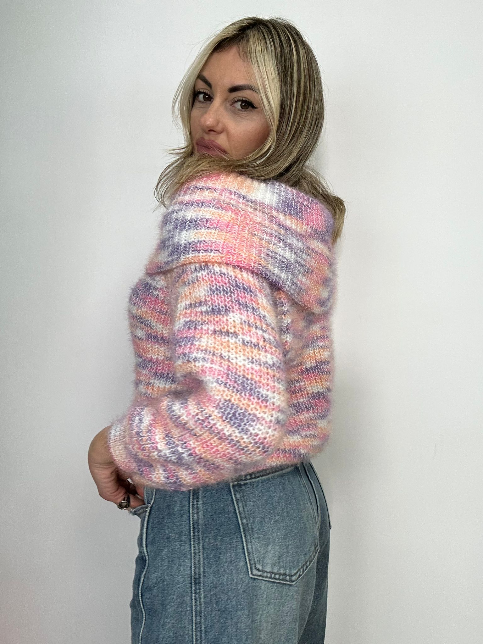 Maglione 1045 - Rosa e Viola