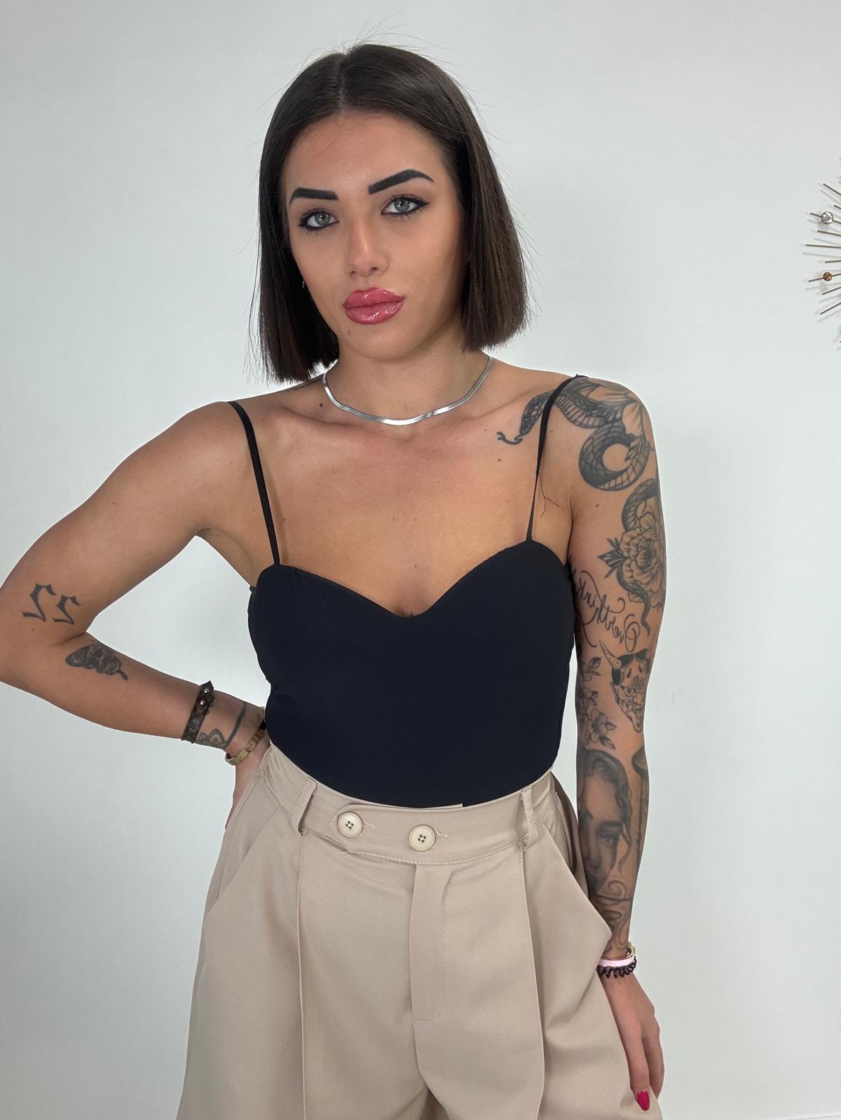 Body Scollo a Cuore - Nero