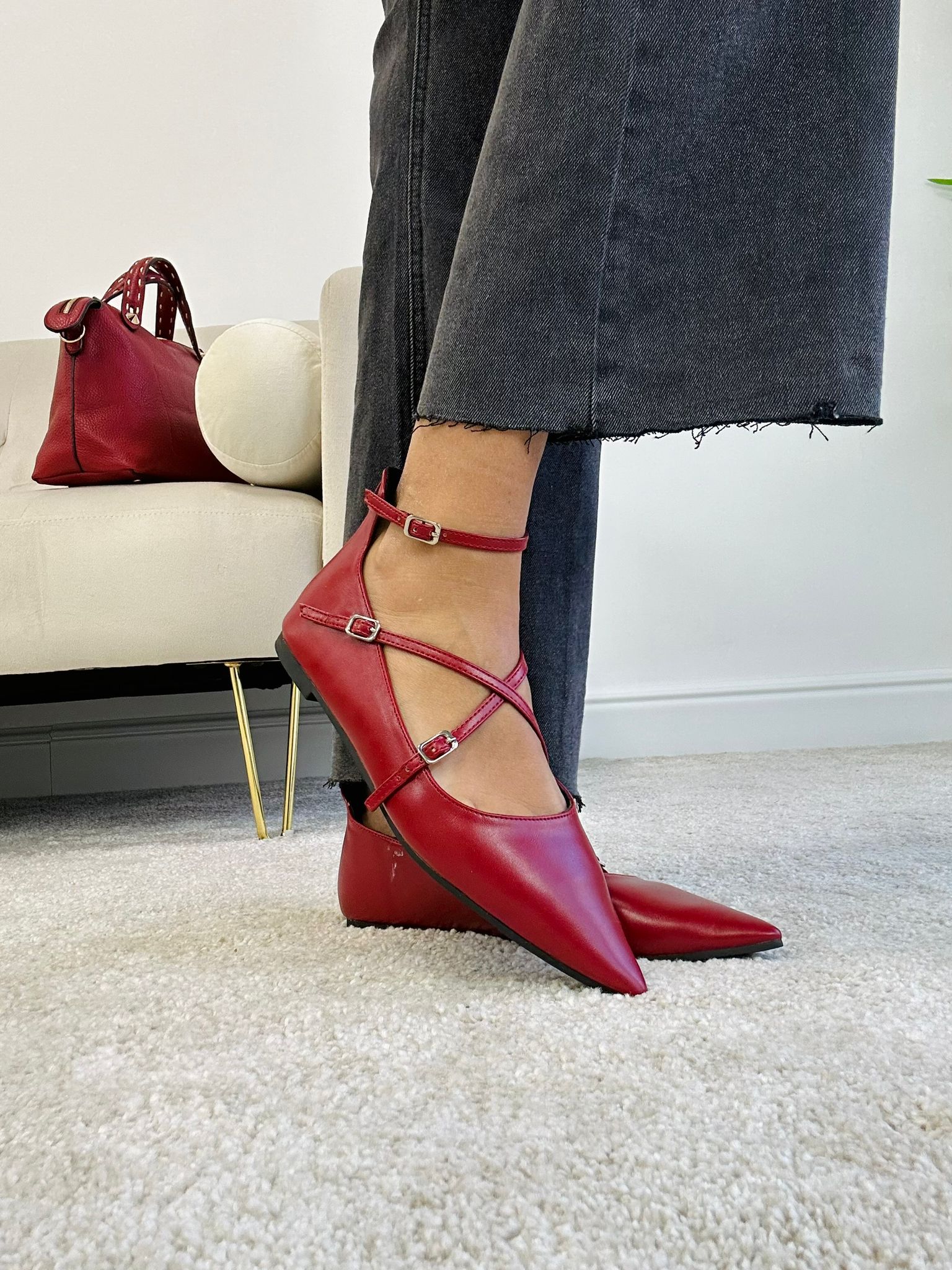 Ballerines à bout pointu - Bordeaux DISPONIBLES 39-40