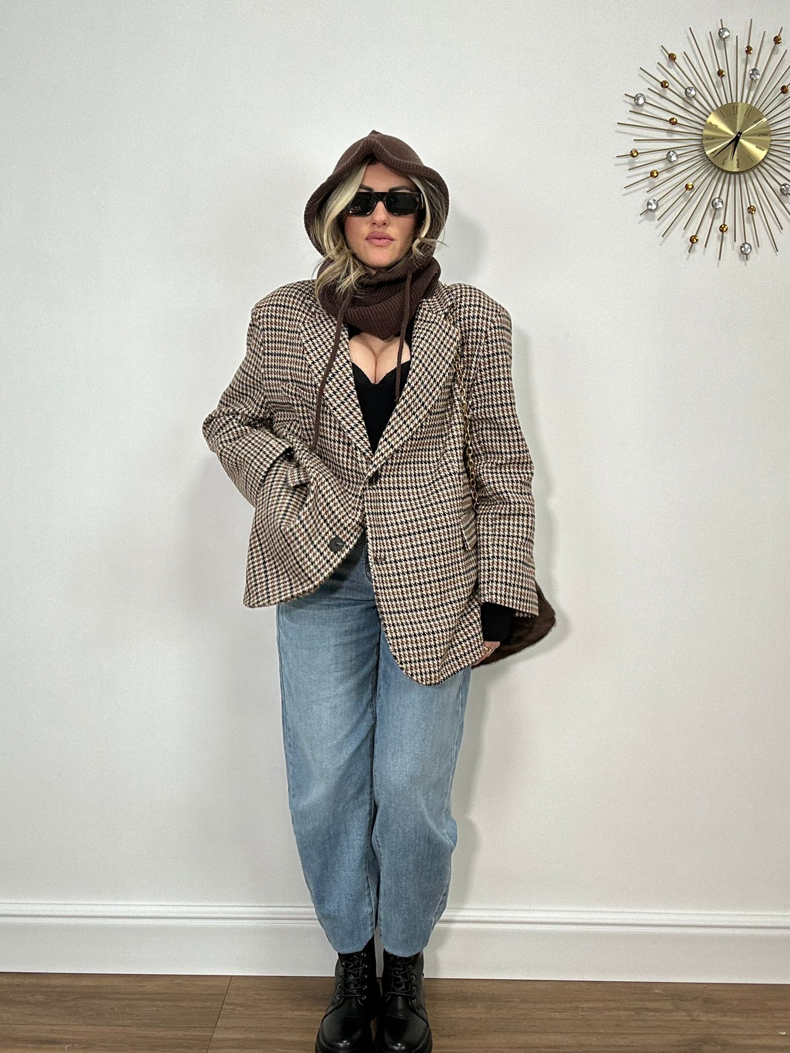 Blazer Pied de poule GC02 - Beige