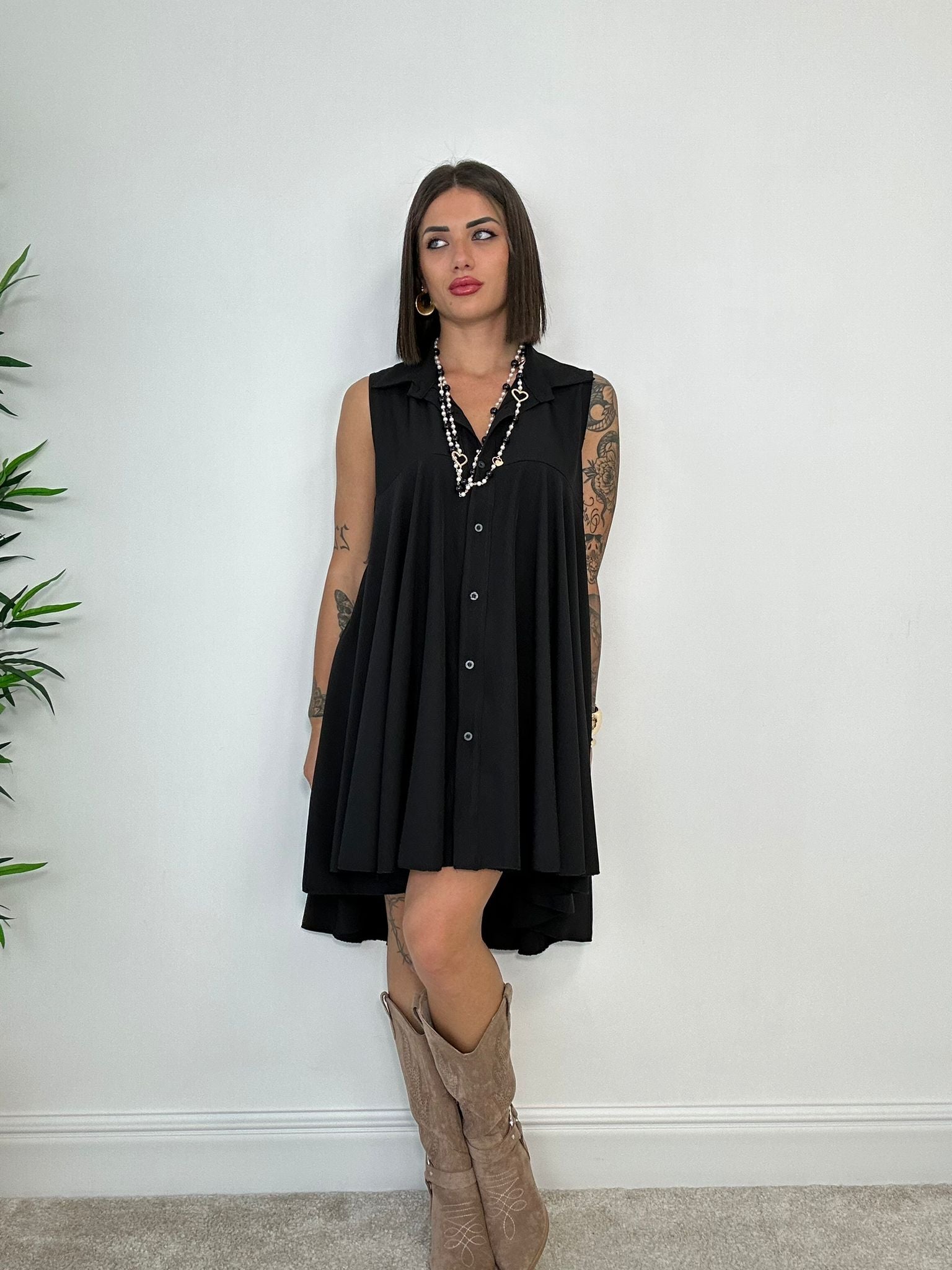 Abito Casual Smanicato - Nero