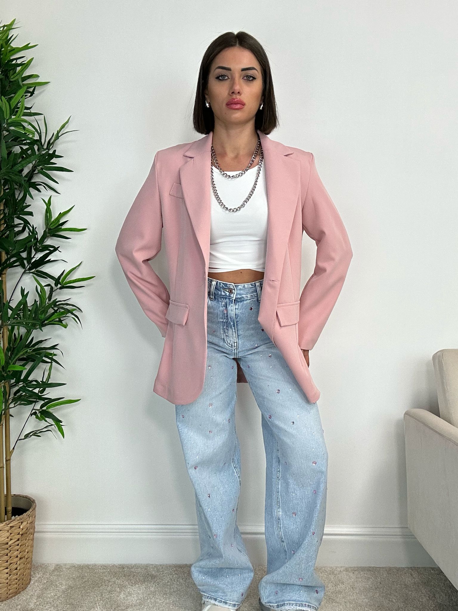 Klassischer Blazer – Rosa