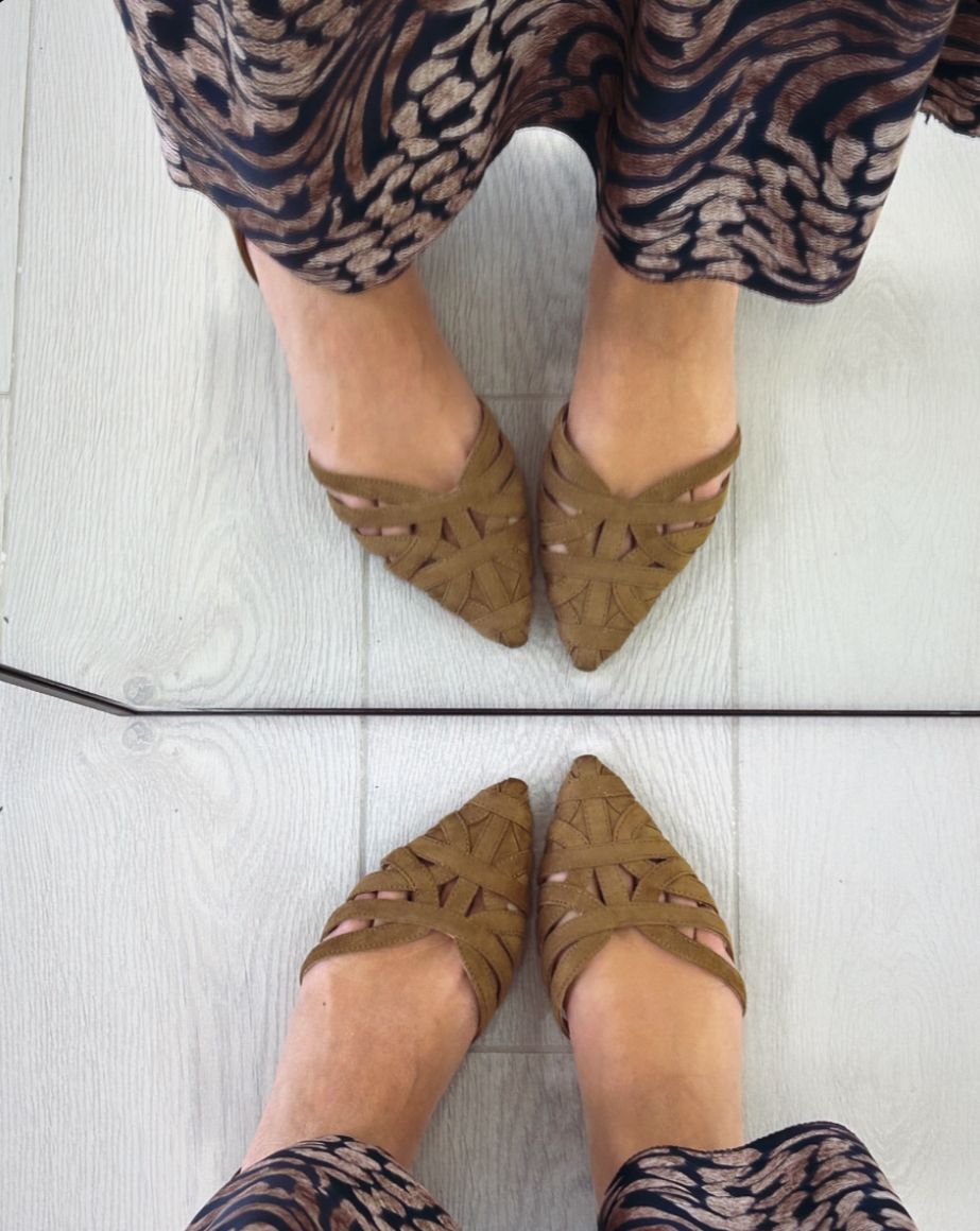 Ballerines à petit talon - Camel
