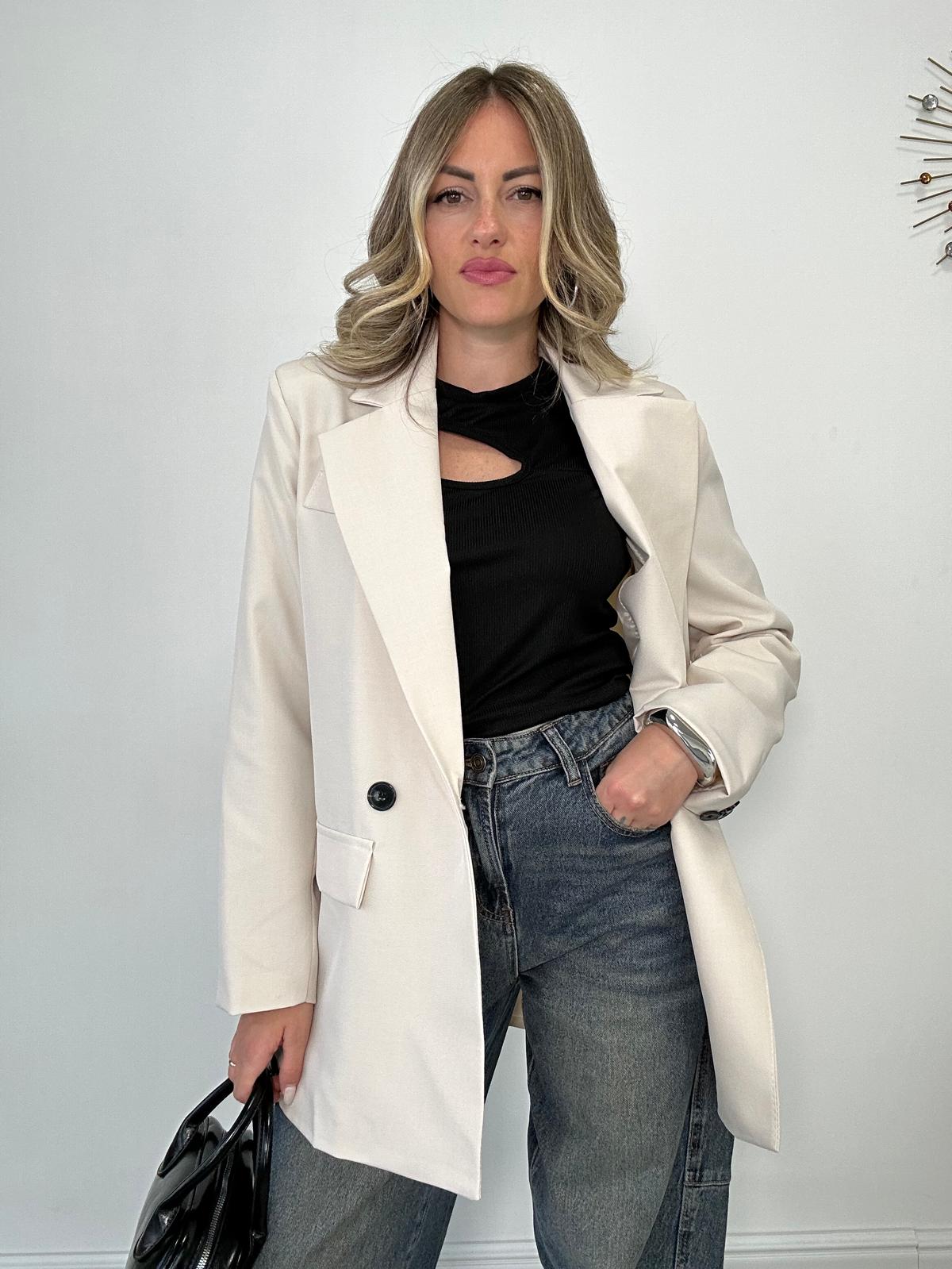 Blazer doppio bottone - Panna