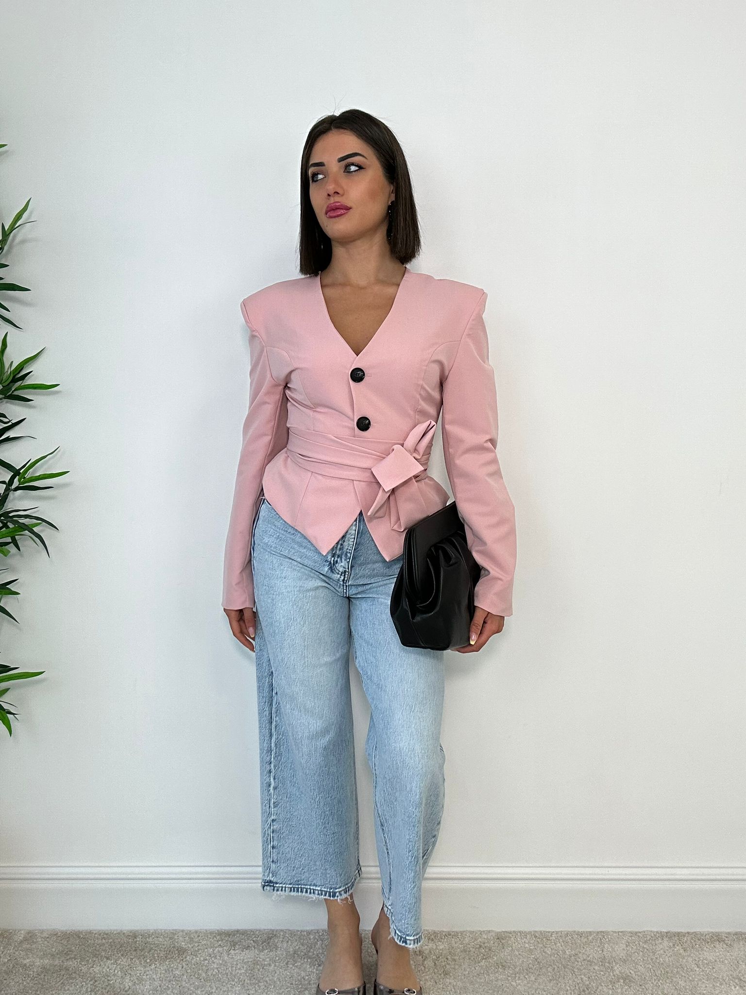 Giacca Senza Collo - Rosa