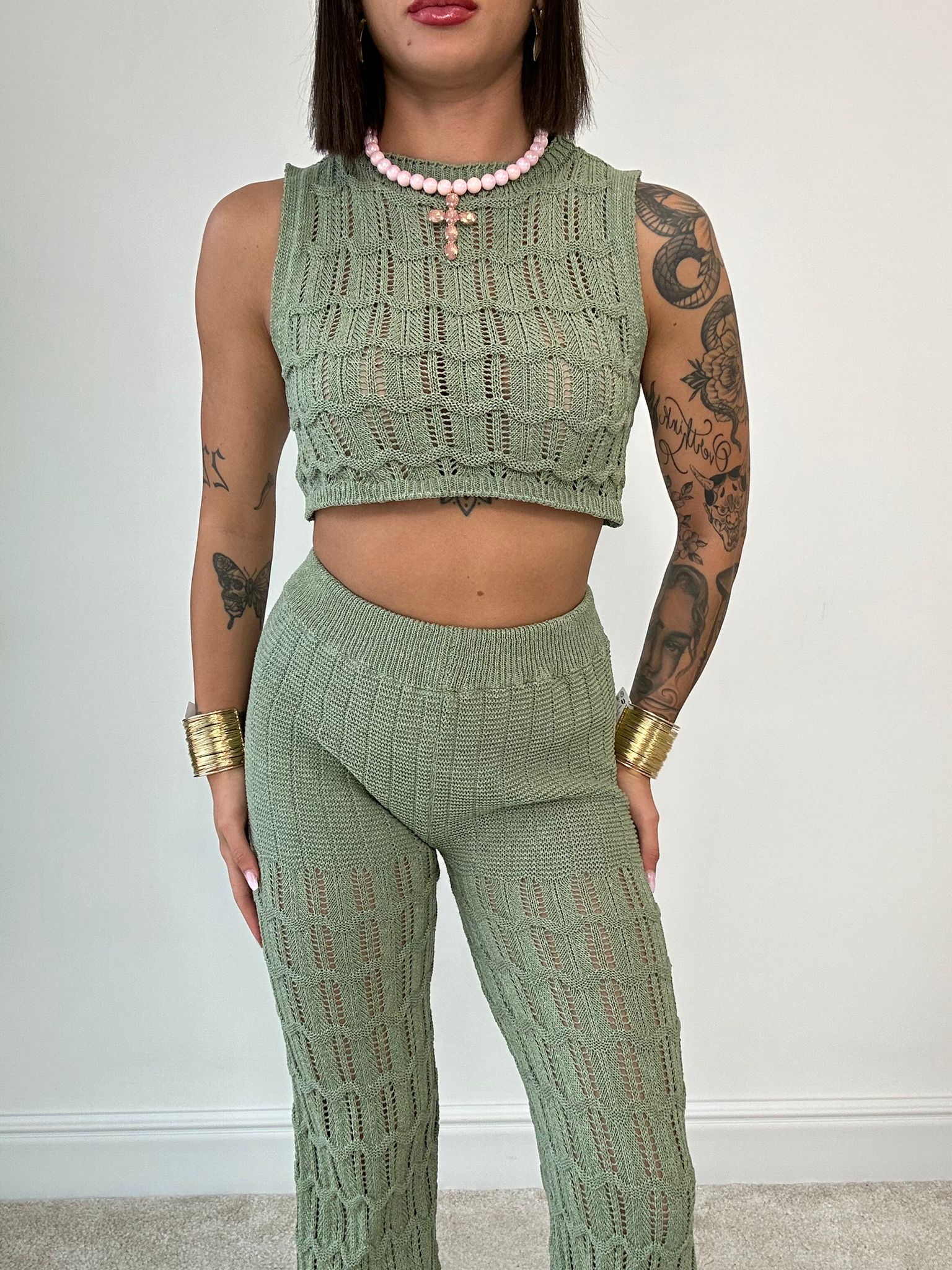 Coordinato "My Summer" (Top + Pantalone) Verde