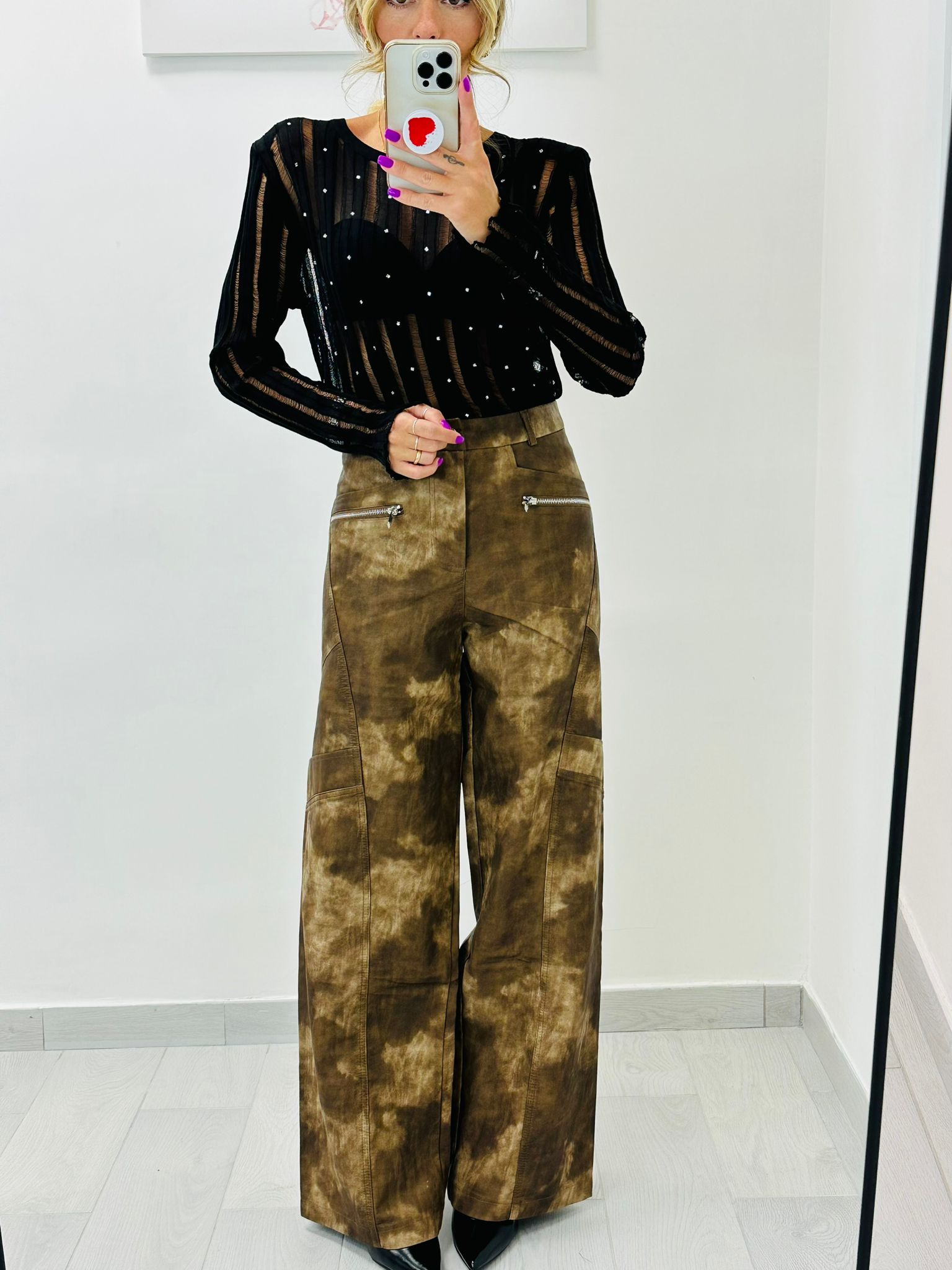 Pantalon Darling en simili cuir - Marron - UNIQUEMENT DISPONIBLE L