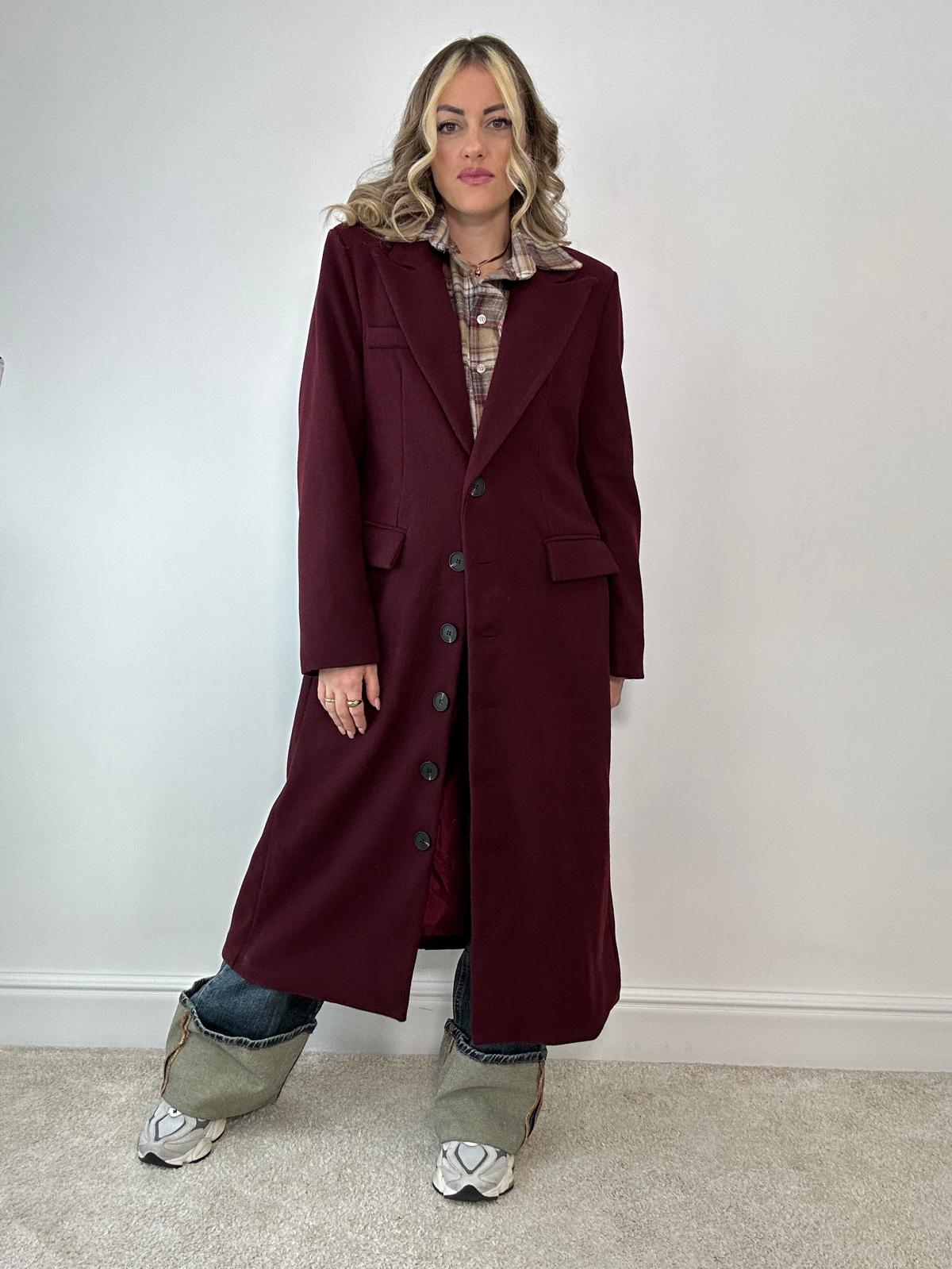 Cappotto lungo 88802 - Bordeaux