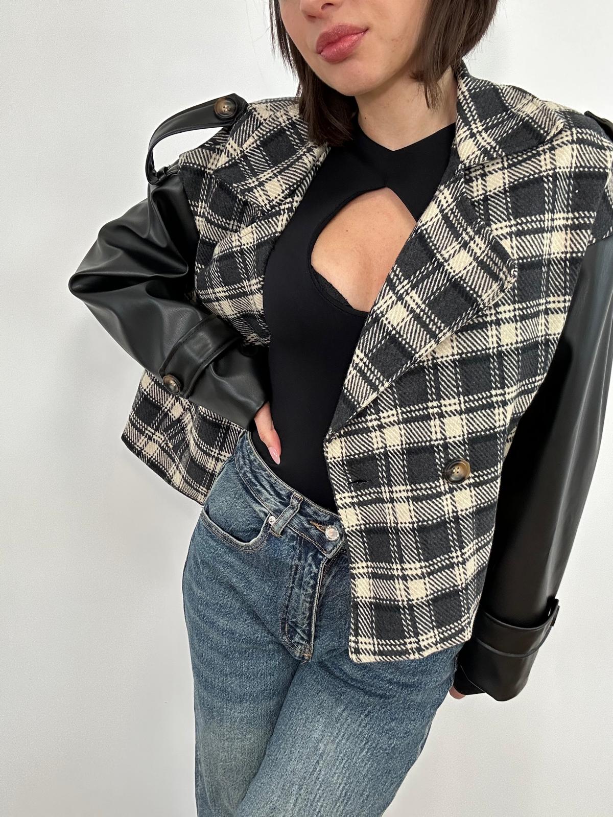 Giacca a Quadri 87517 - Nero