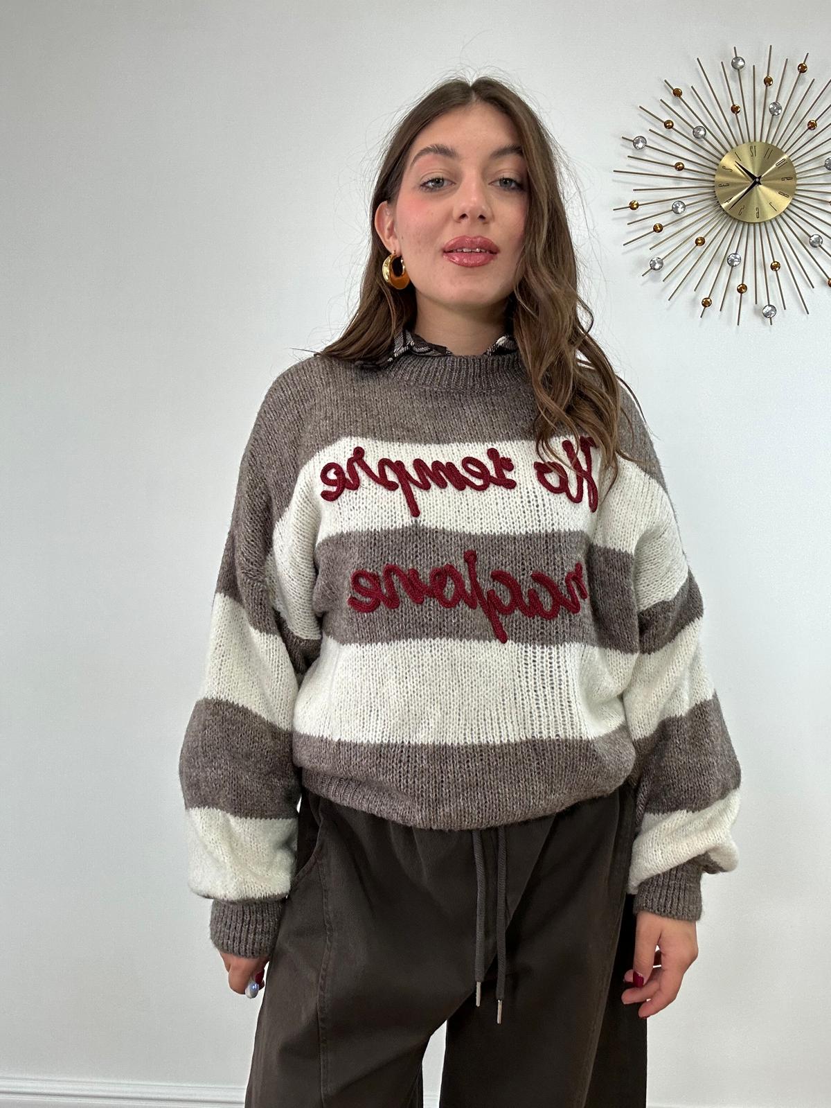 Maglione "Ho sempre ragione" A3130 - Fango