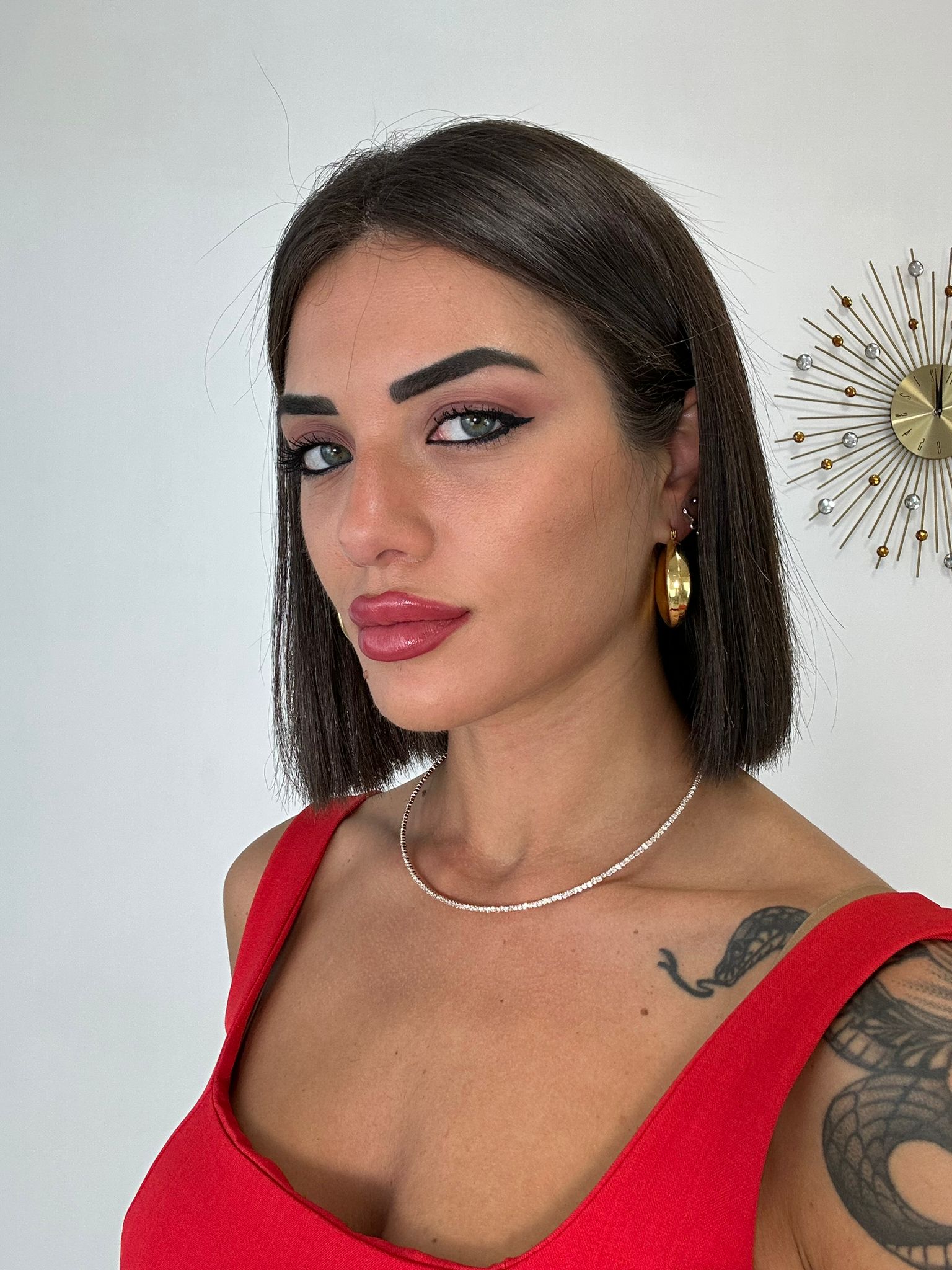 Collana girocollo un filo brillantinato - Oro