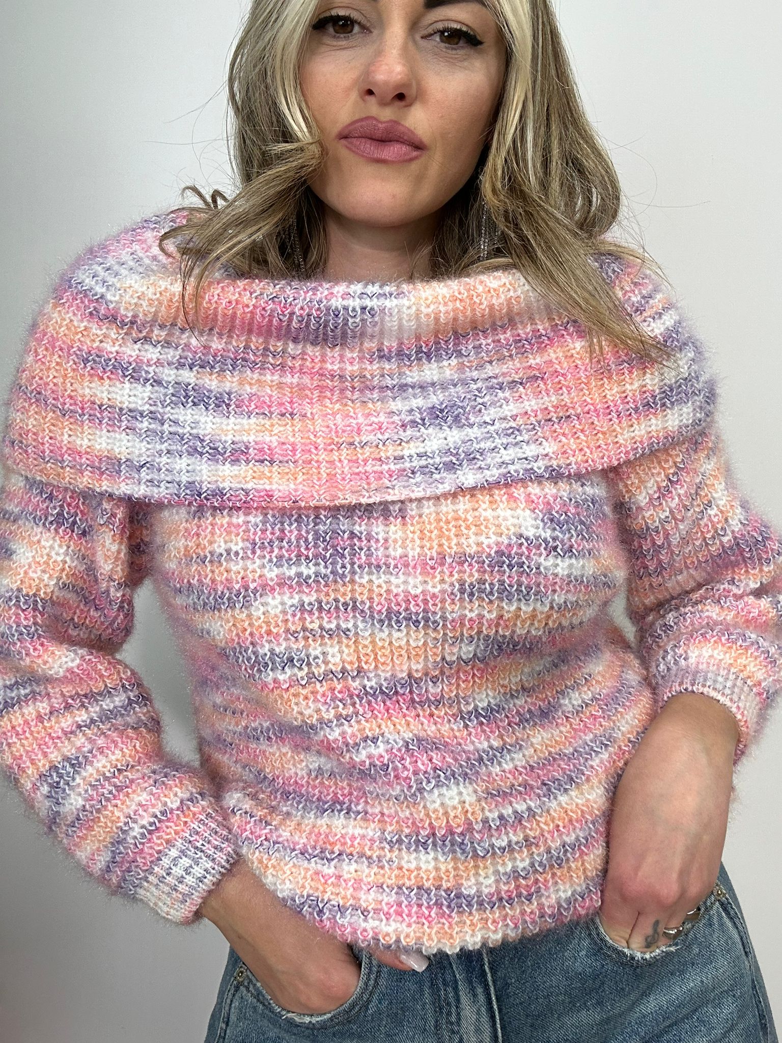 Maglione 1045 - Rosa e Viola