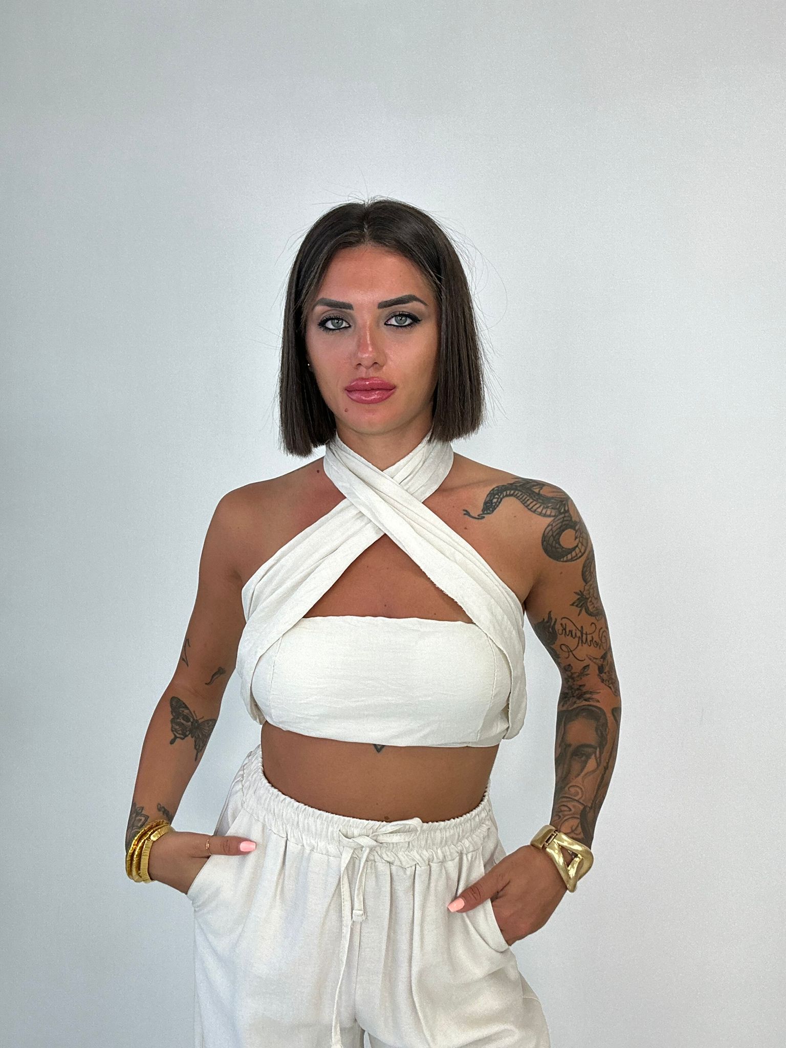 Coordinato Tenerife (Top + Pantalone) Panna