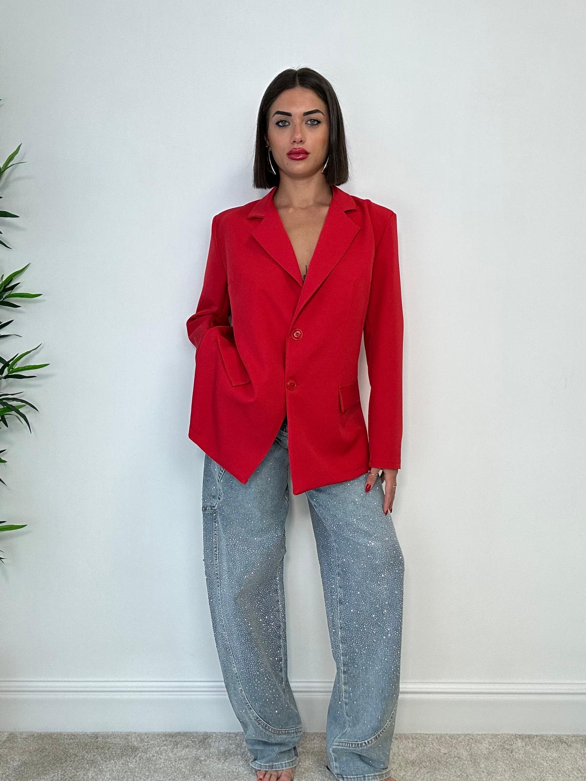 Blazer mit Nackenband - Rot