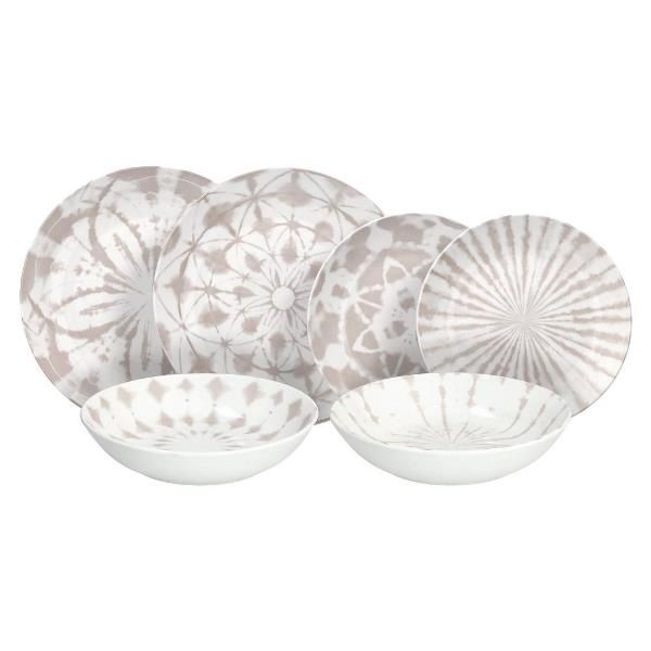 SERVIZIO PIATTO CERAMICA 18pz CELINE BEIGE MADISON