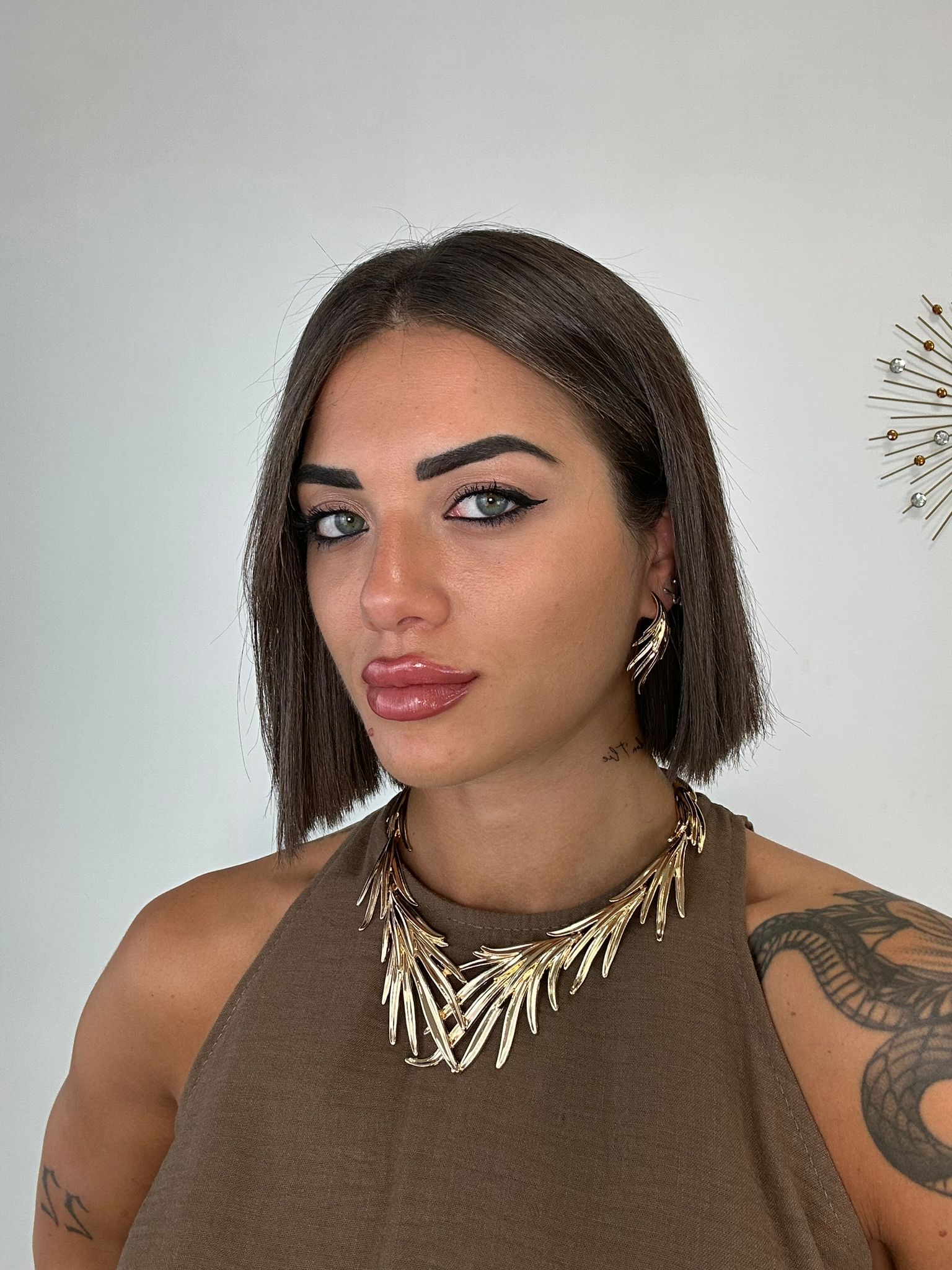 Collana + Orecchini a foglia - Oro