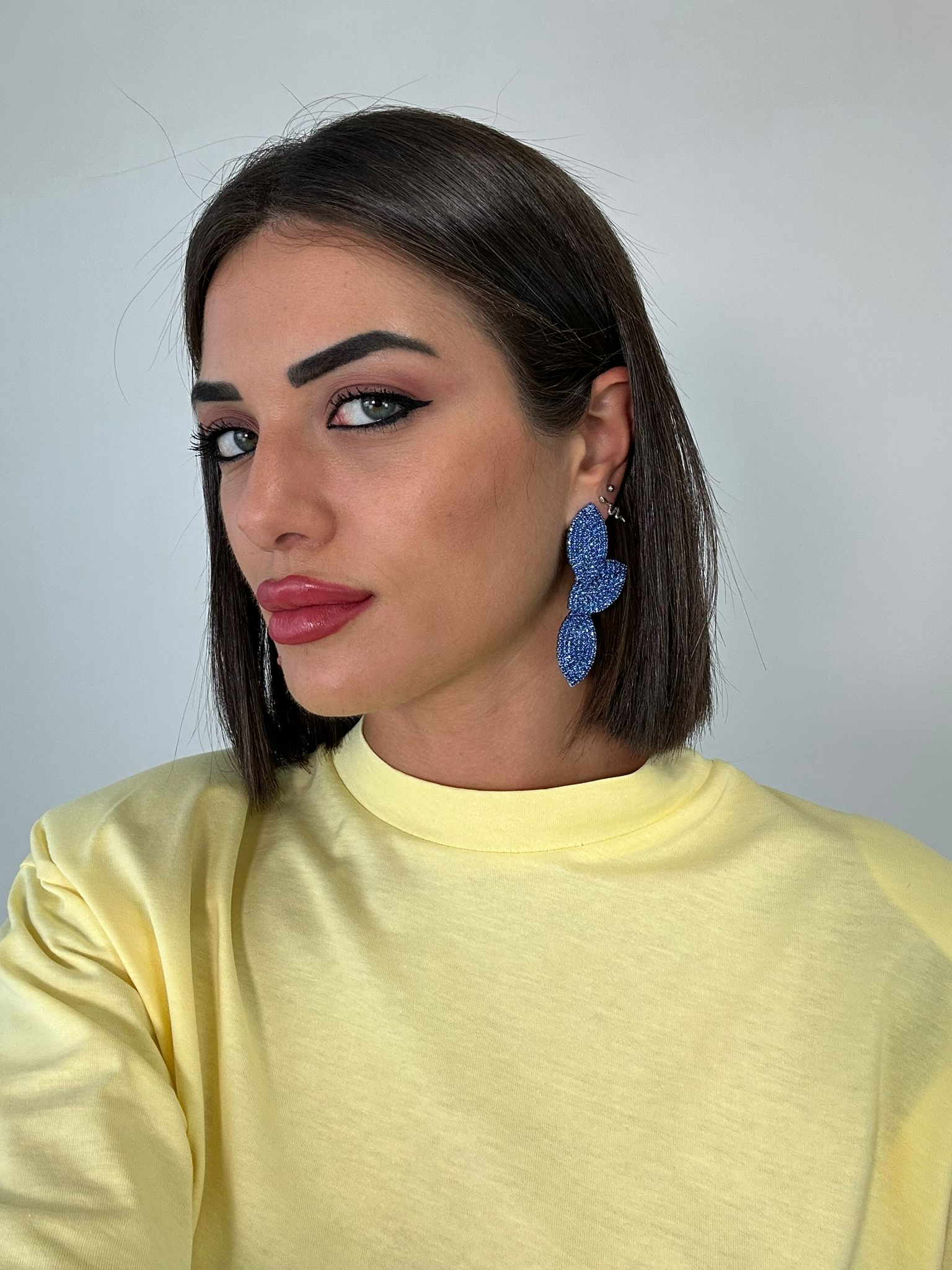Orecchini a foglia prendenti - Blu