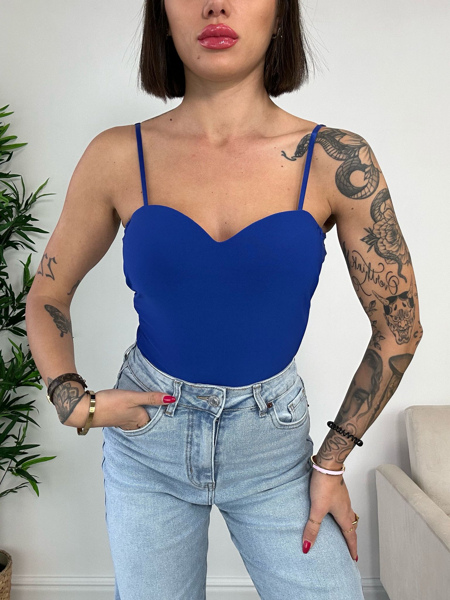 Body Scollo a Cuore - Blu