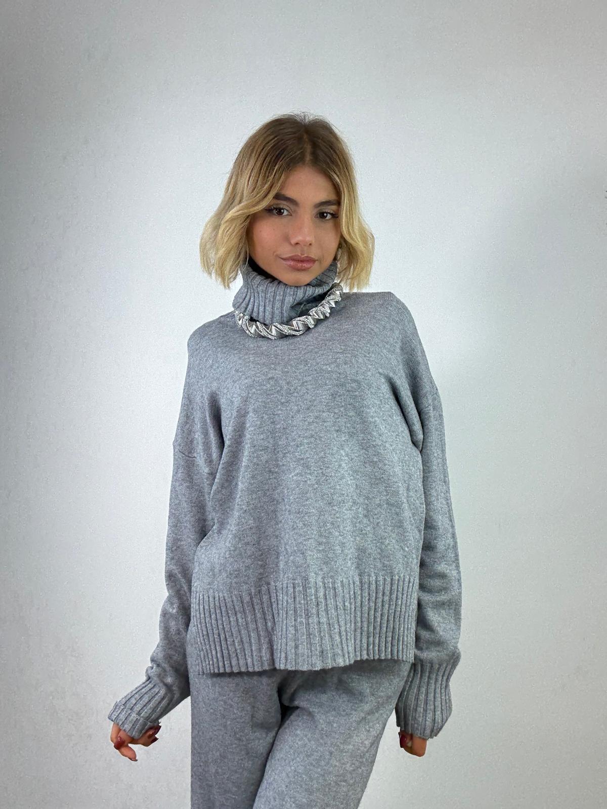 Coordinato AL016B (Maglione + Pantalone) Grigio