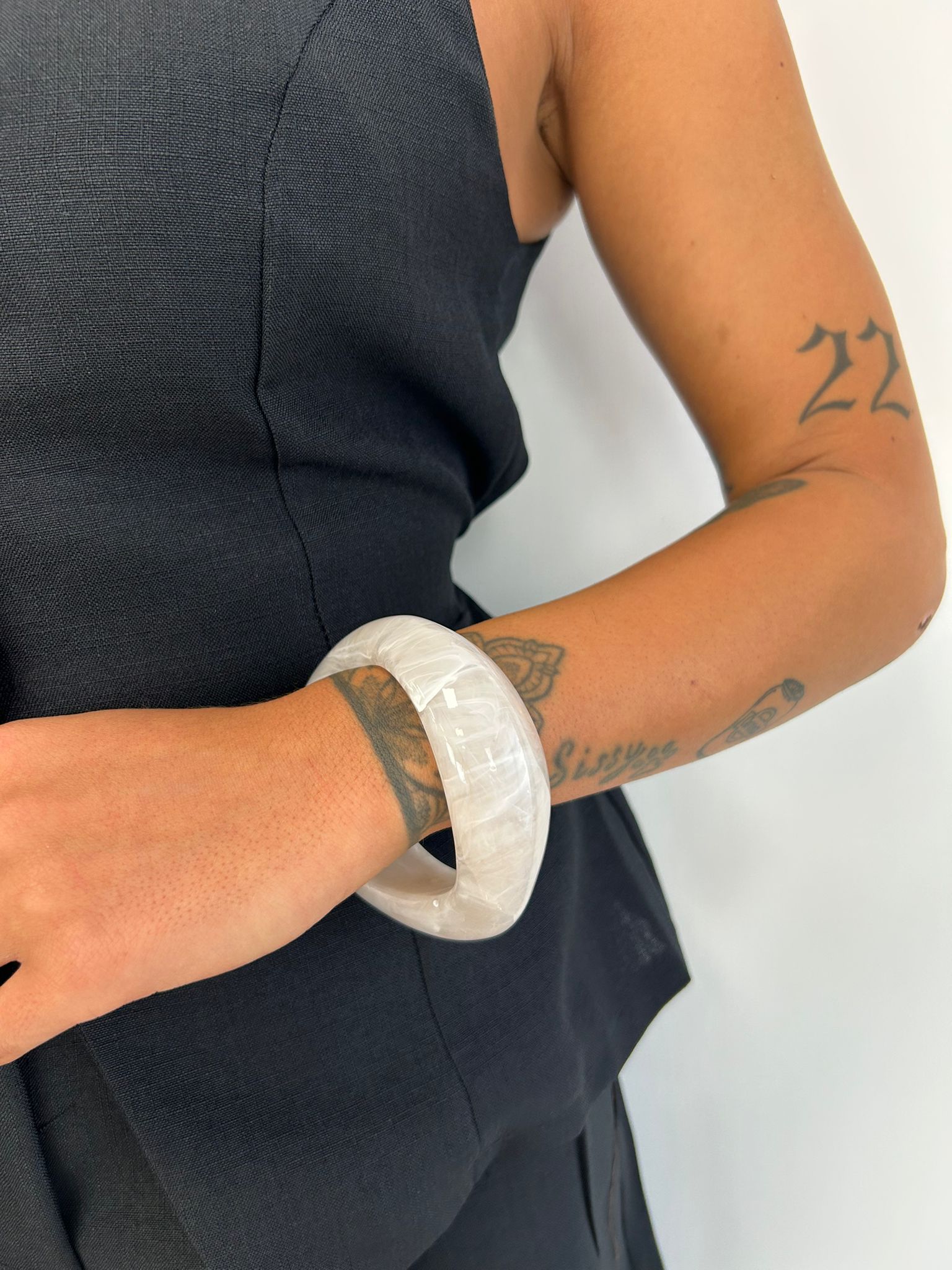 Bracciale Bangle Asimmetrico - Ghiaccio