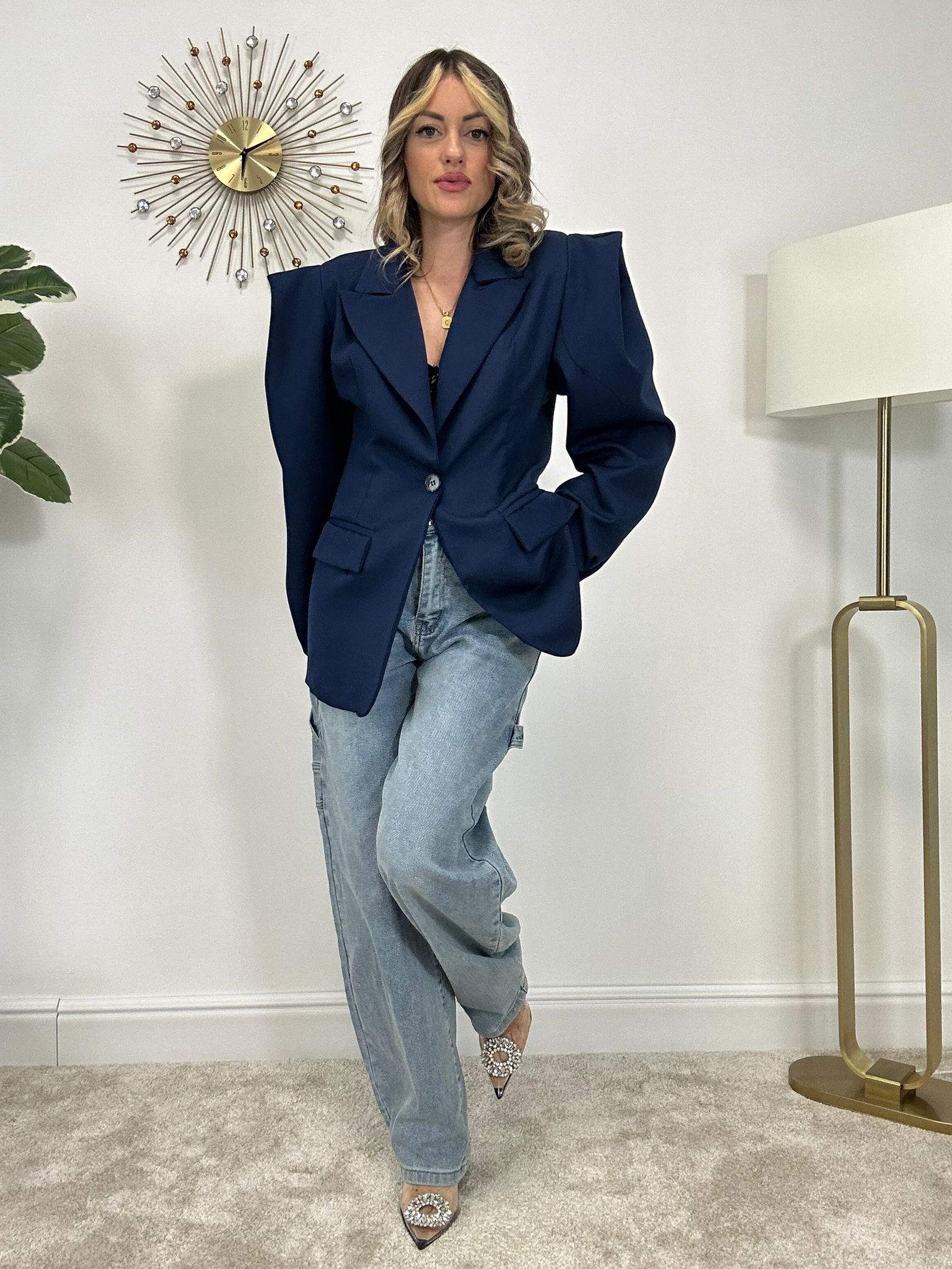 Blazer Maniche a Palloncino - Blu