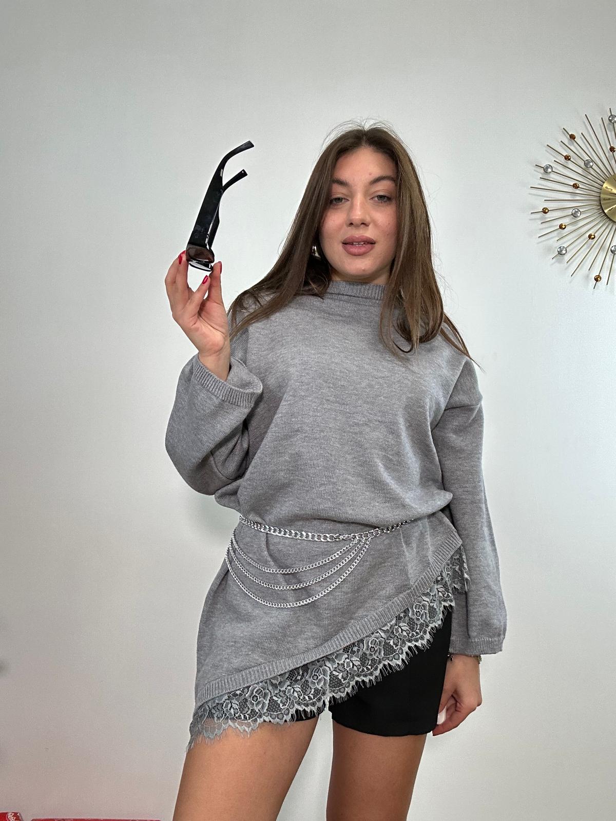 Maglione Asimmetrico 25893 - Grigio