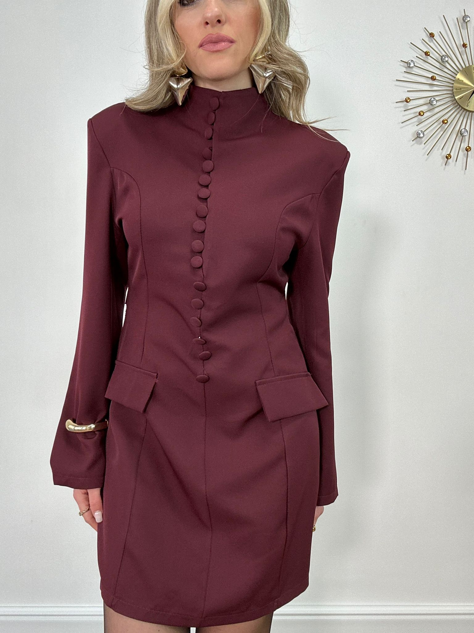 Abito a blazer con bottoni 25197 - Bordeaux