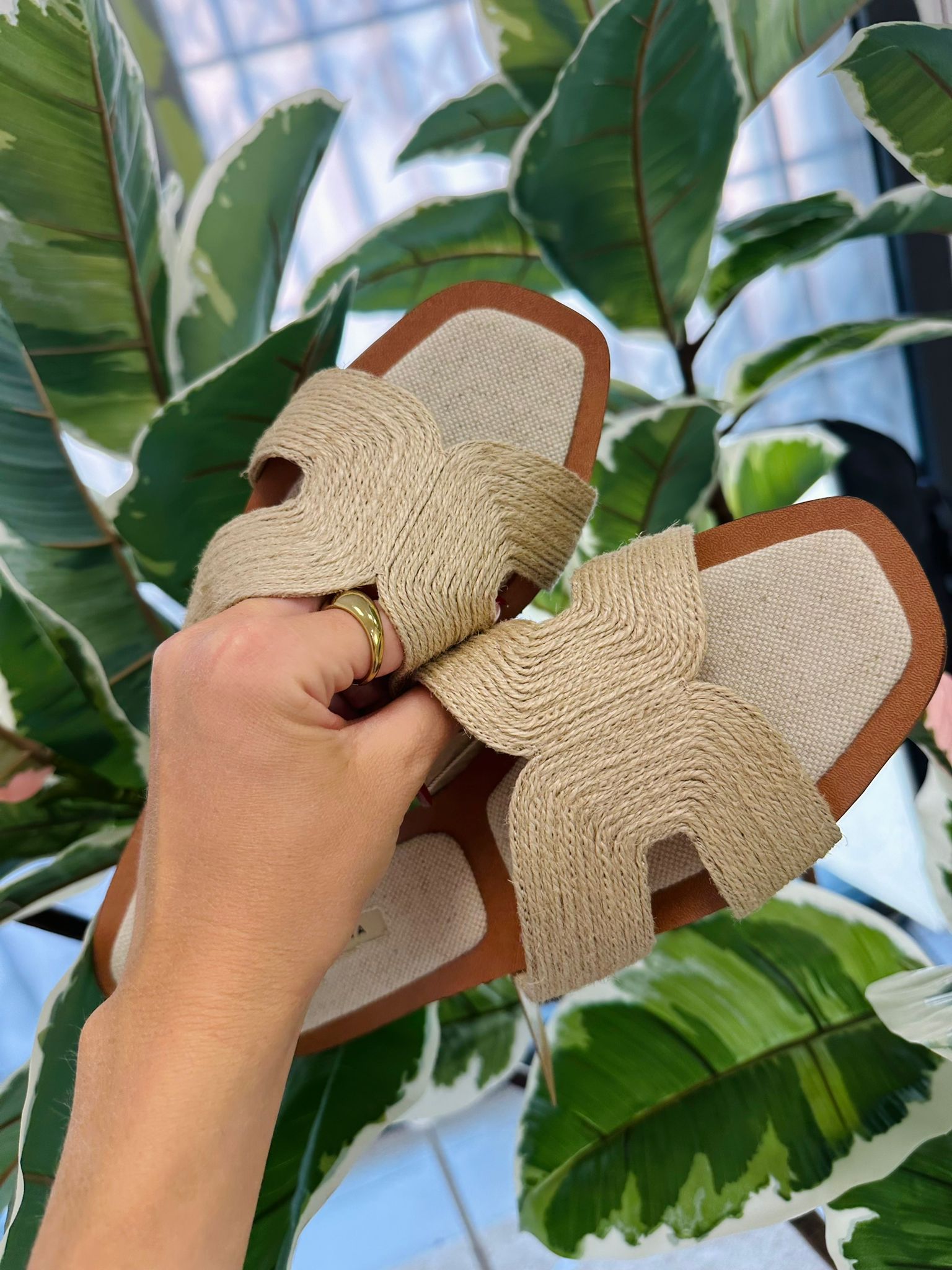 Ciabatta Corina in corda - Beige