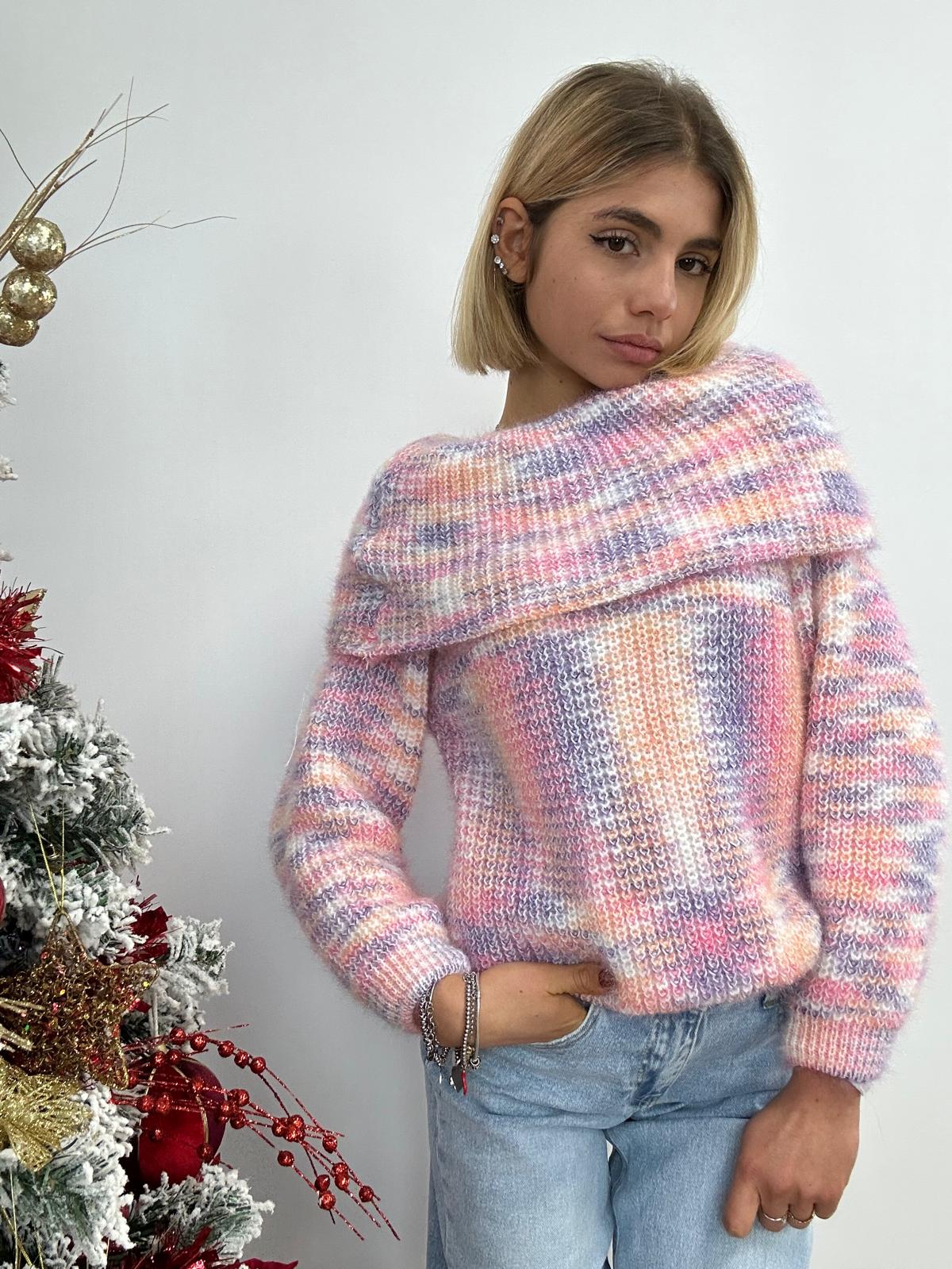 Maglione 1045 - Rosa e Viola