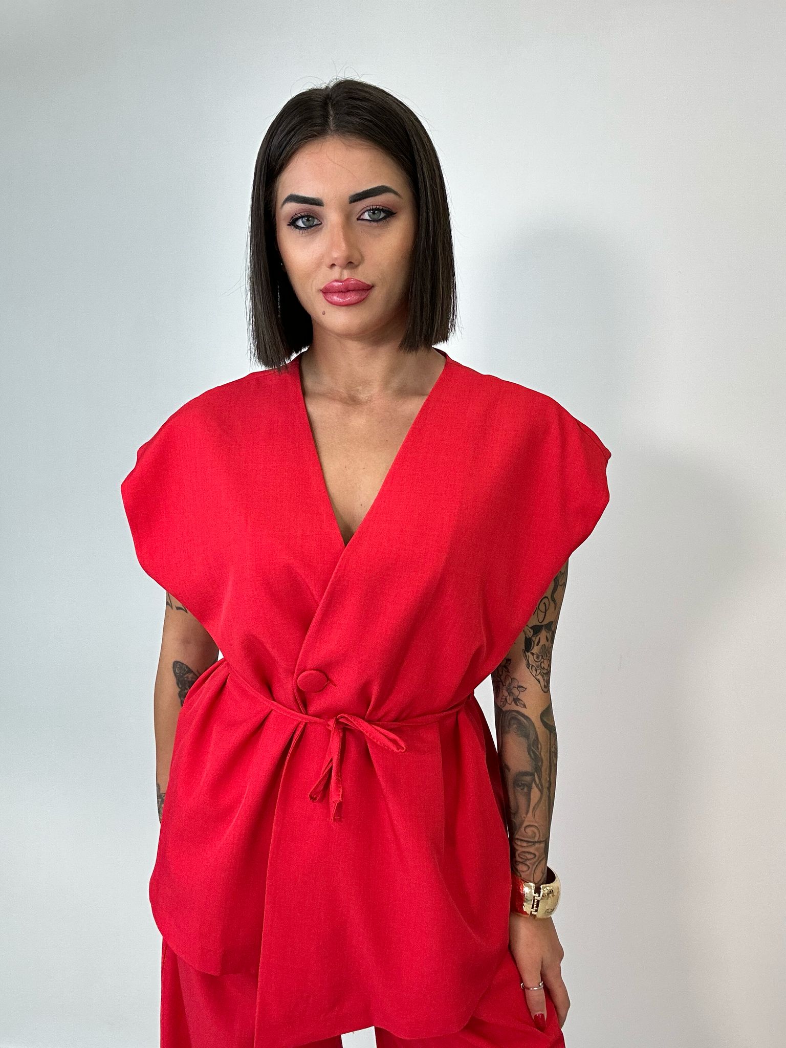 Coordinato Malaga (Giacca Smanicata+ Pantalone) Rosso