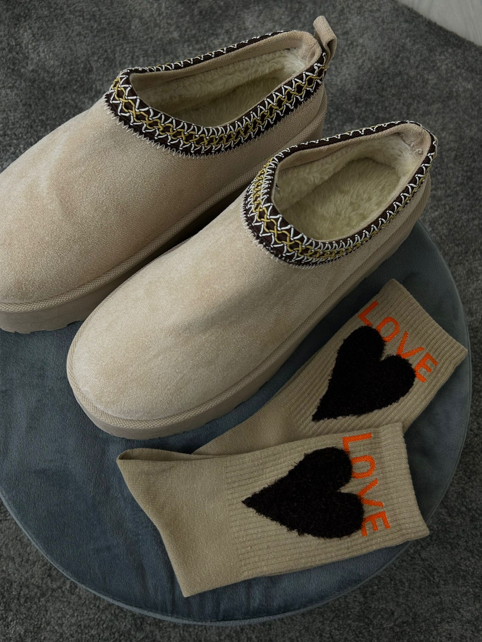 Chaussettes Love - Beige