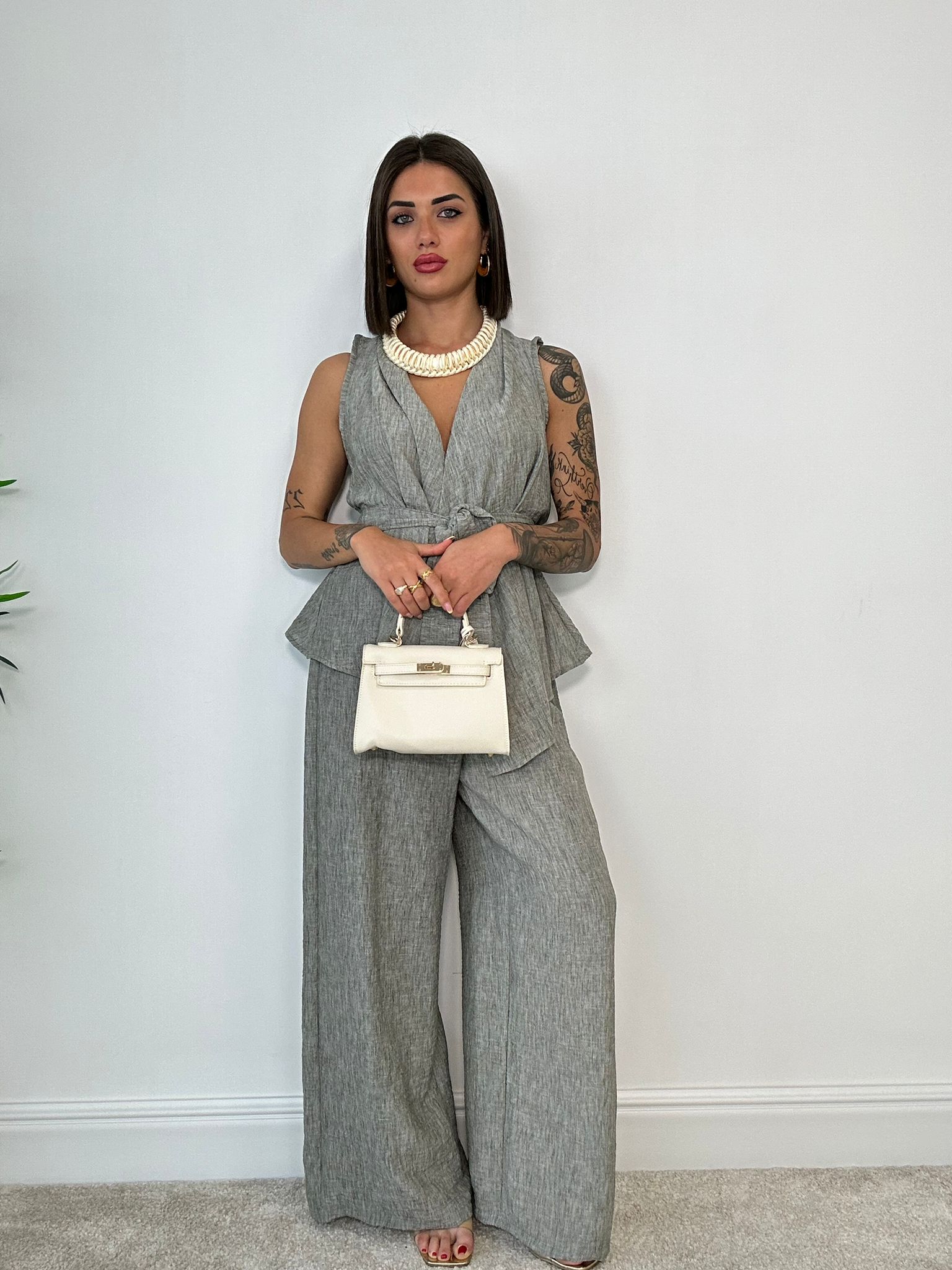 Coordinato Rio (Giacca smanicata + Pantalone) Verde