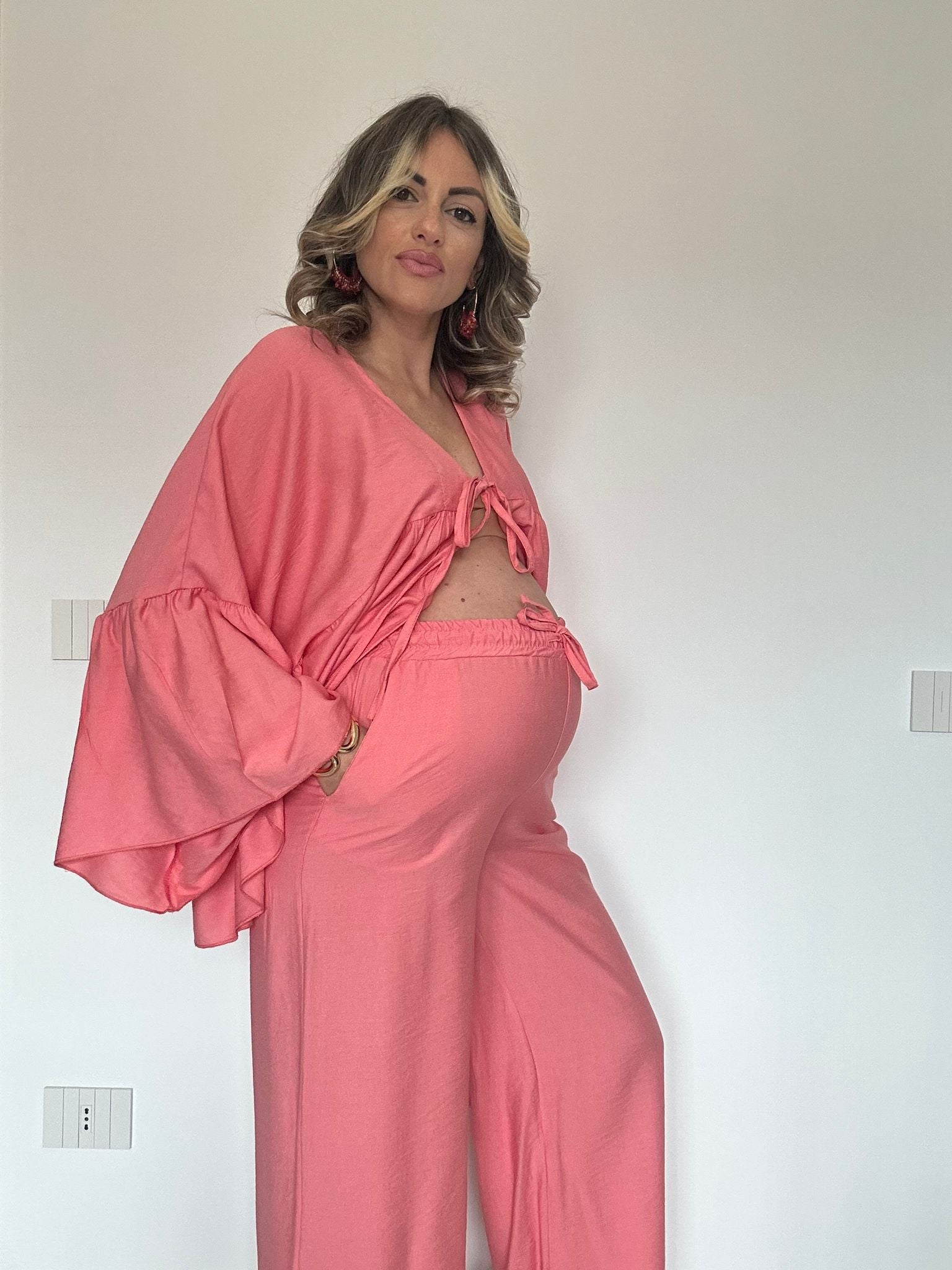 Coordinato Marika (Blusa + Pantalone) Salmone