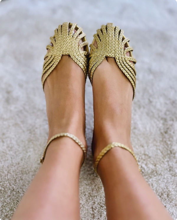 Sandalo basso punta tonda - Oro