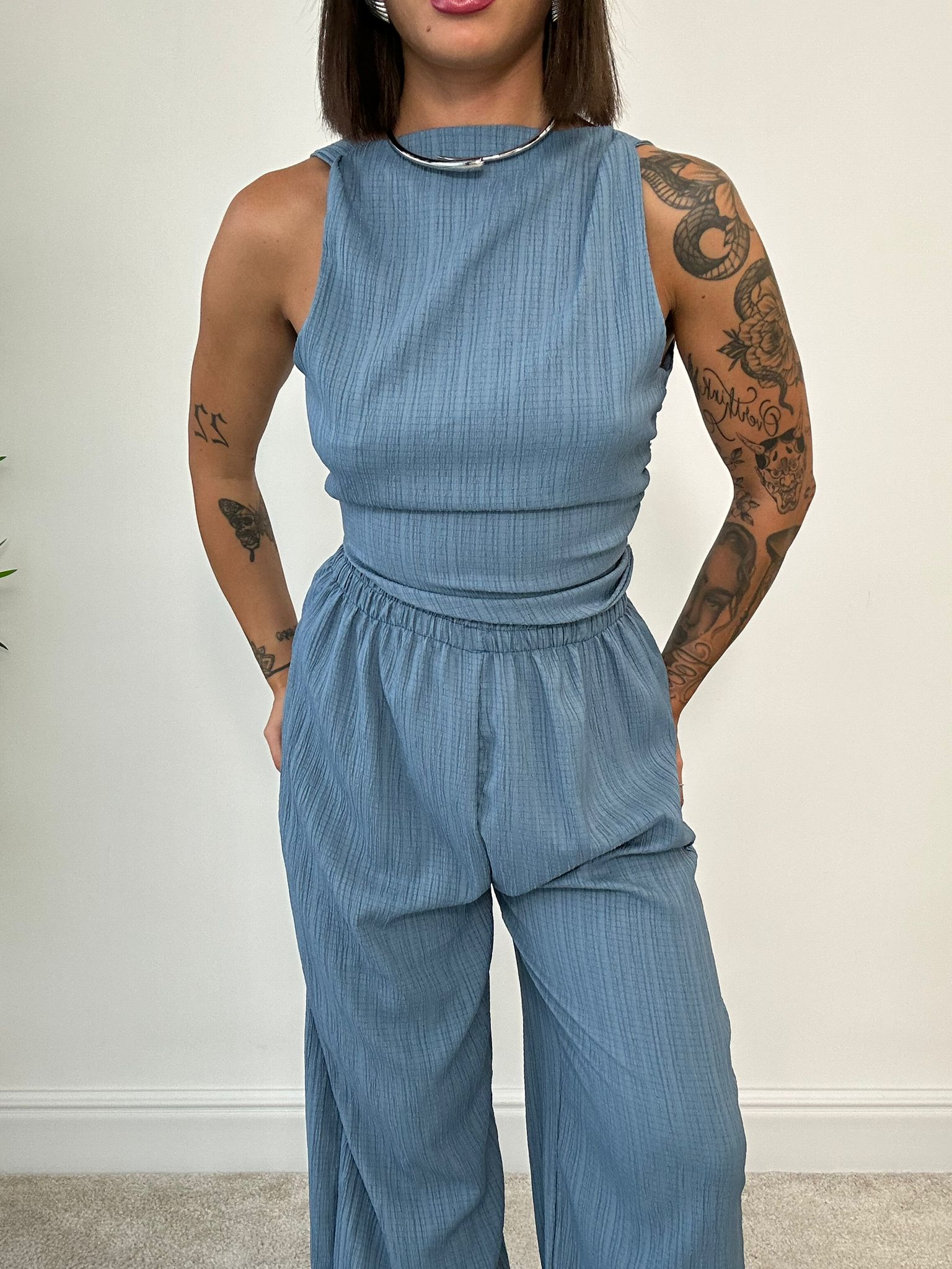 Coordinato Simona (Top + Pantalone) Avio