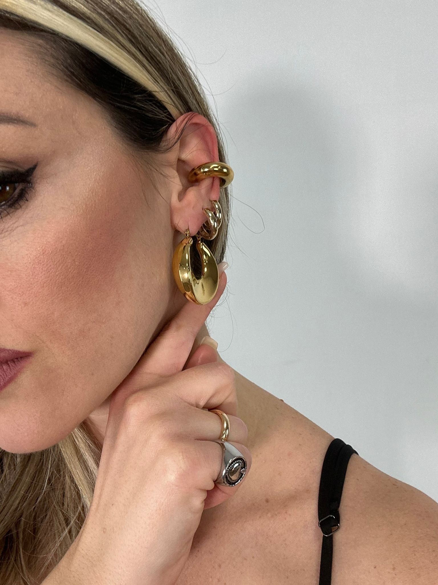 Orecchini a cerchio bombati - Oro