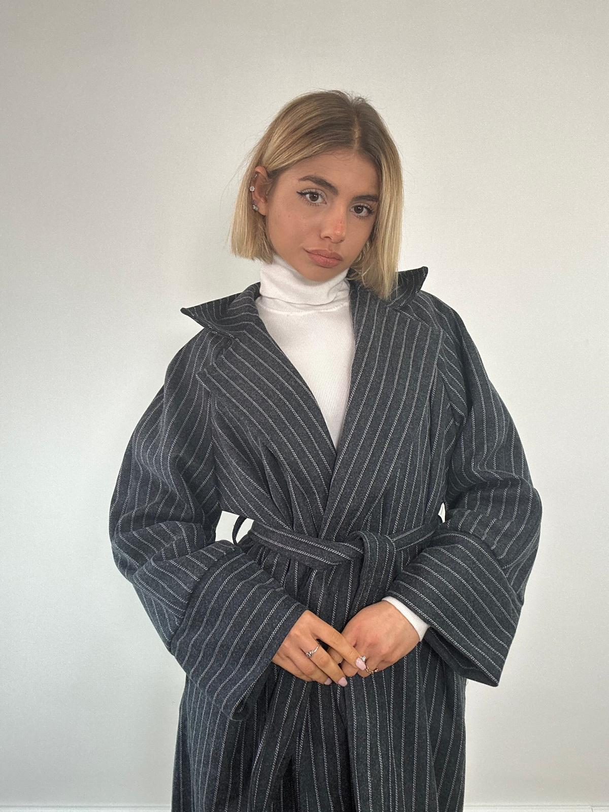 Cappotto Gessato 88862 - Grigio