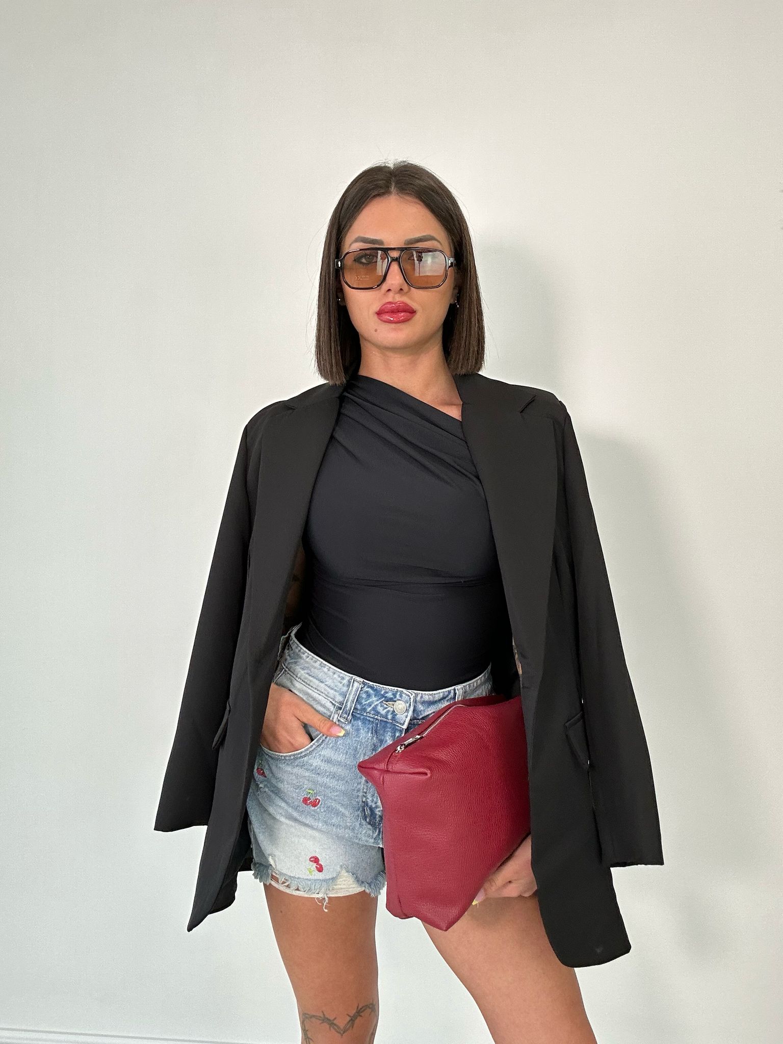 Body scollo asimmetrico - Nero