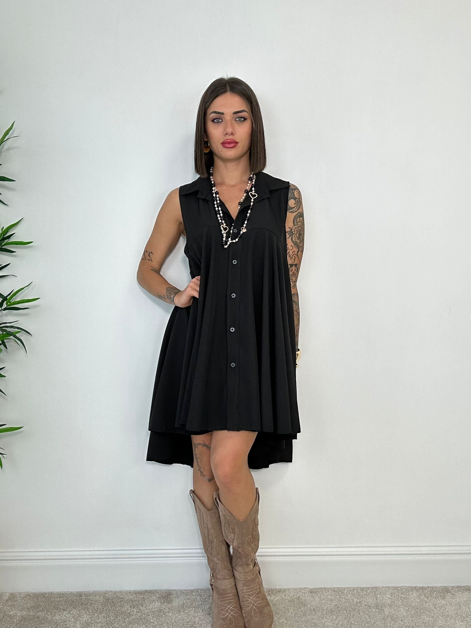 Abito Casual Smanicato - Nero