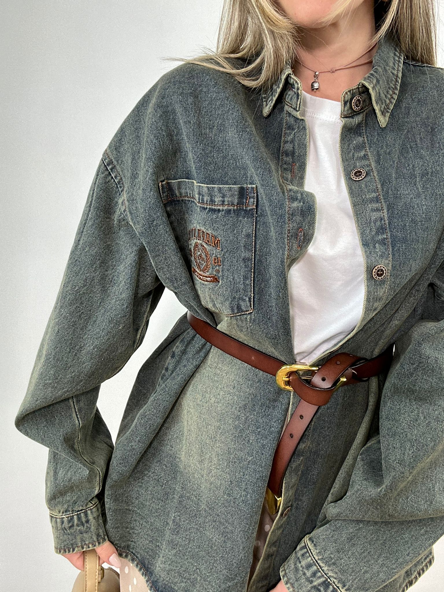 MC926 Maxi-Jeanshemd – Vintage Sandgestrahlt