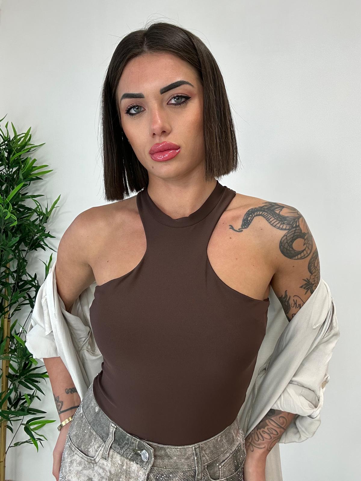 Body scollo Halter - Marrone