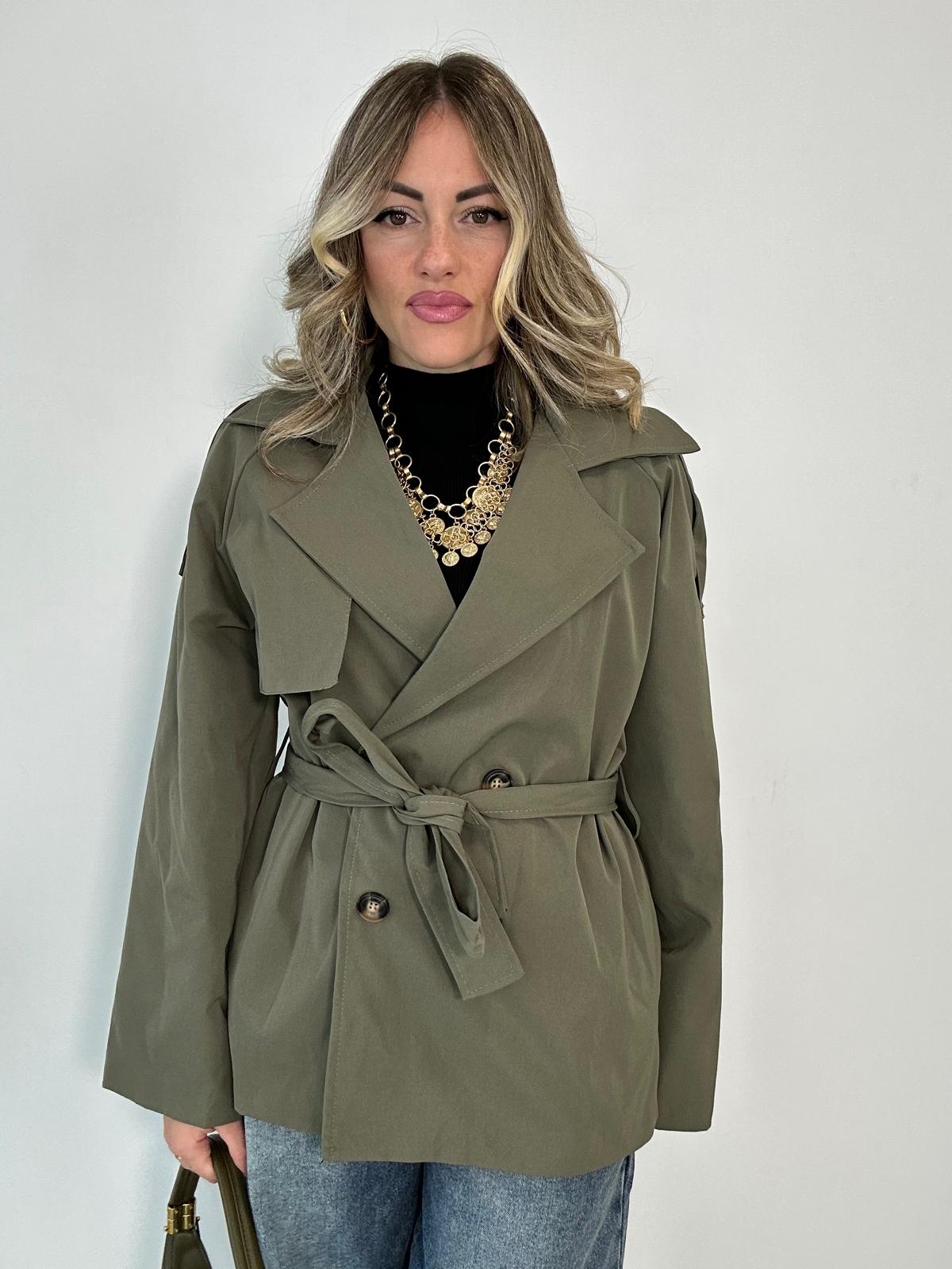 Kurzer Trenchcoat 5909 - Grün