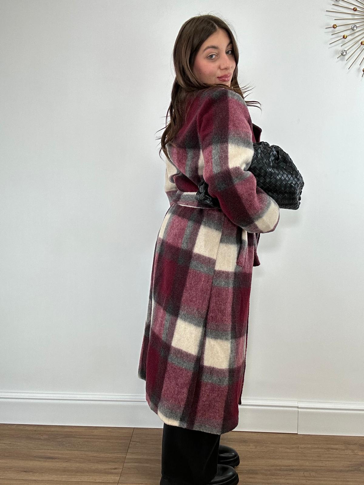 Cappotto IN683507 - Bordeaux e Panna